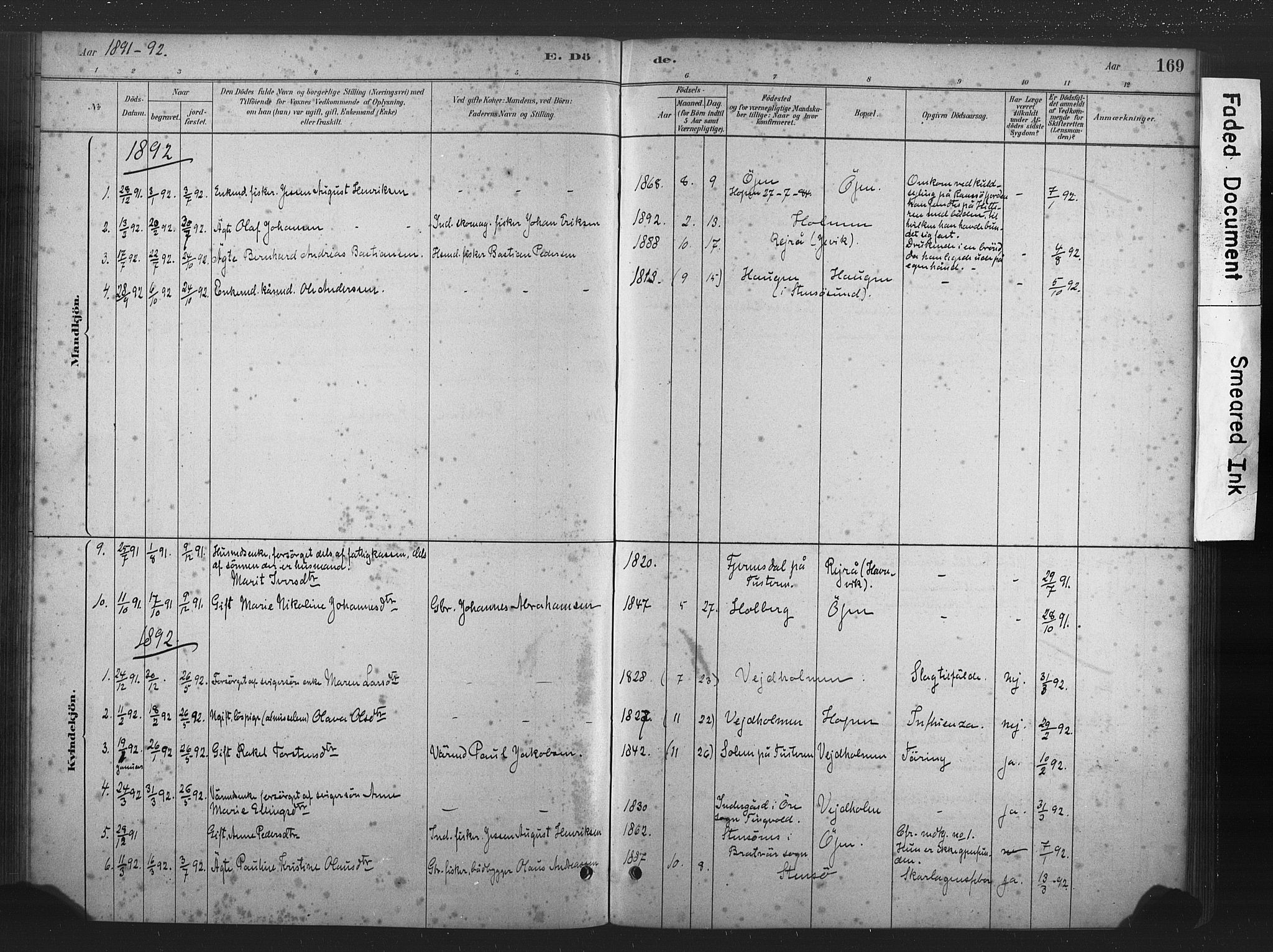 Ministerialprotokoller, klokkerbøker og fødselsregistre - Møre og Romsdal, AV/SAT-A-1454/583/L0954: Parish register (official) no. 583A01, 1880-1906, p. 169