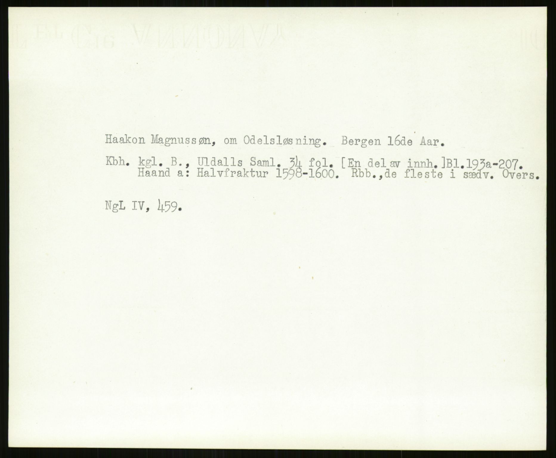 Norsk Historisk Kjeldeskrift-Institutt (NHKI), AV/RA-S-6117/G/Gc/L0029: Tematisk register til Gustav Storms håndskriftbeskrivelser i NgL bd. IV, 1315-1377, p. 161