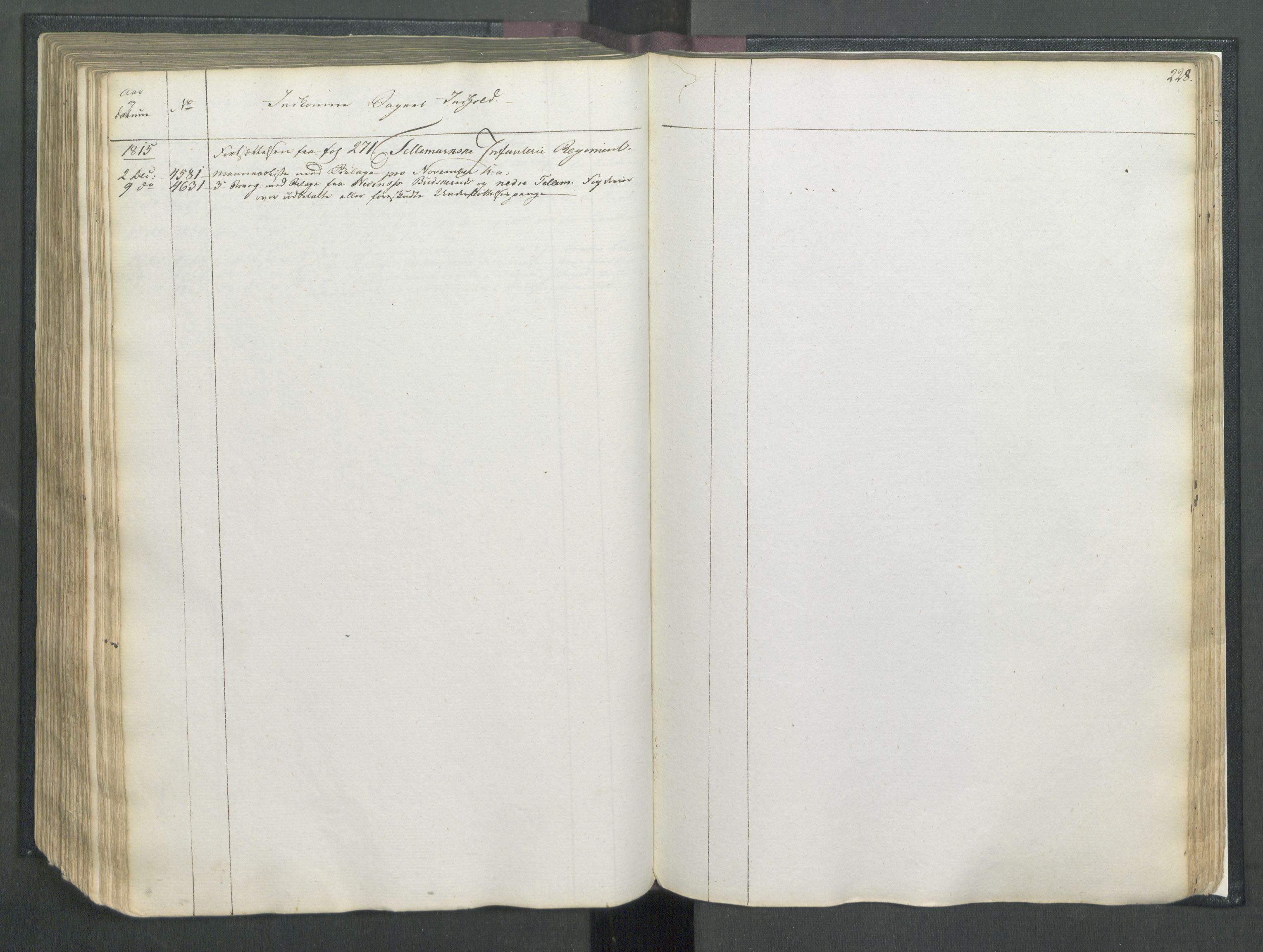 Armédepartementet, RA/RAFA-3493/C/Ca/L0007: 6. Departements Register, 1815, p. 228