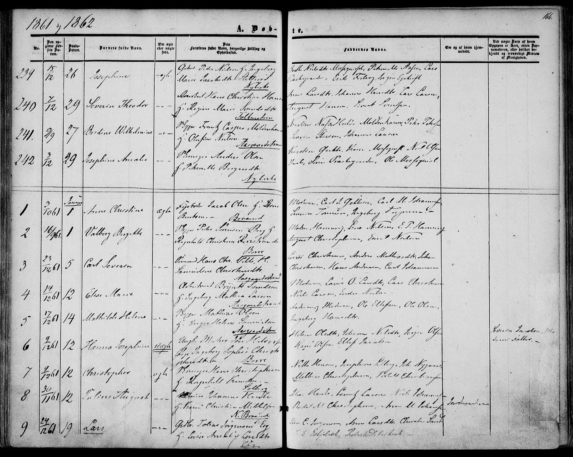 Borre kirkebøker, AV/SAKO-A-338/F/Fa/L0006: Parish register (official) no. I 6, 1852-1862, p. 166