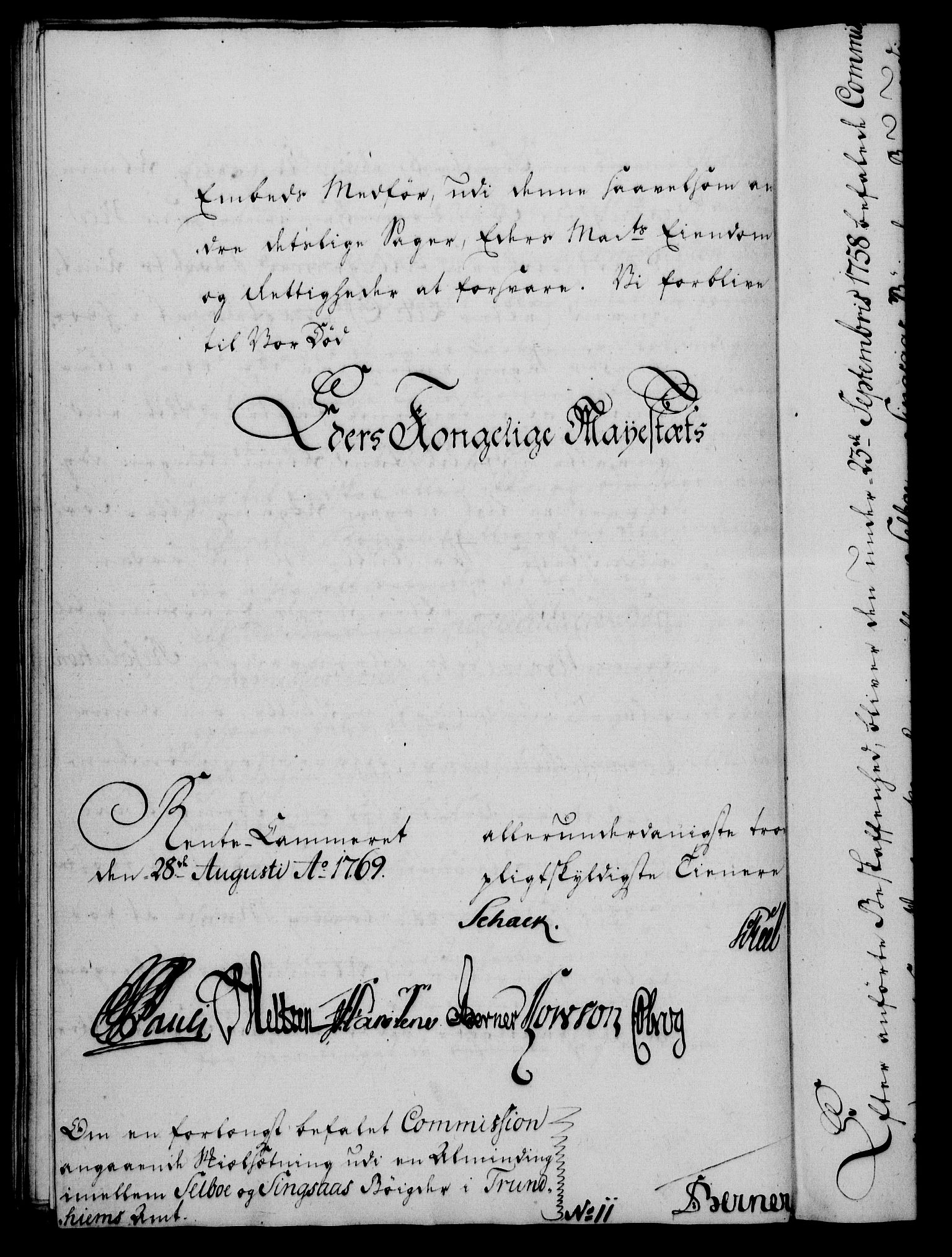 Rentekammeret, Kammerkanselliet, AV/RA-EA-3111/G/Gf/Gfa/L0051: Norsk relasjons- og resolusjonsprotokoll (merket RK 52.51), 1769, p. 210