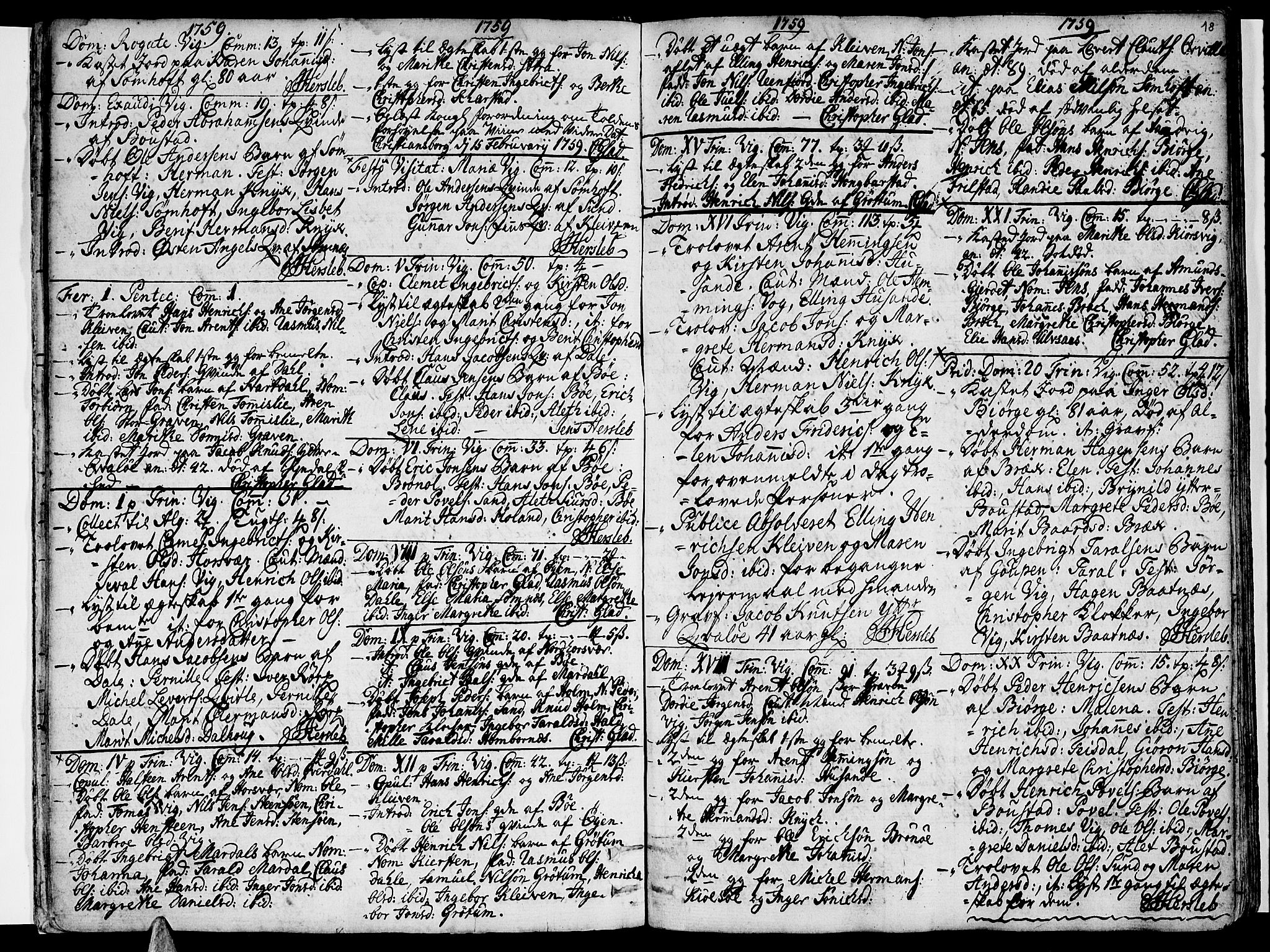 Ministerialprotokoller, klokkerbøker og fødselsregistre - Nordland, SAT/A-1459/812/L0173: Parish register (official) no. 812A02, 1752-1800, p. 18