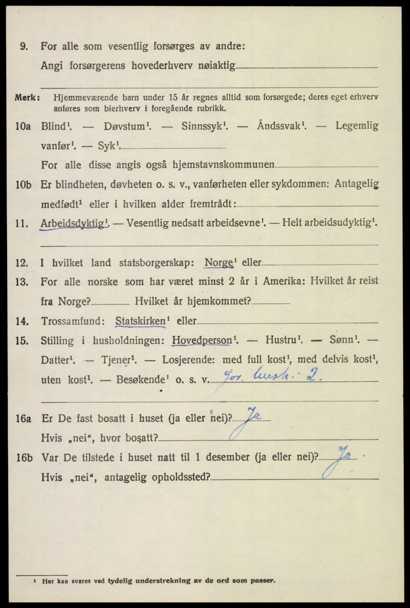 SAH, 1920 census for Vestre Toten, 1920, p. 11131