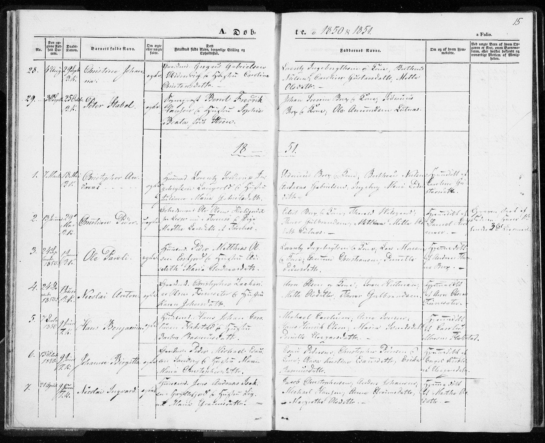 Berg sokneprestkontor, AV/SATØ-S-1318/G/Ga/Gaa/L0001kirke: Parish register (official) no. 1, 1846-1859, p. 15