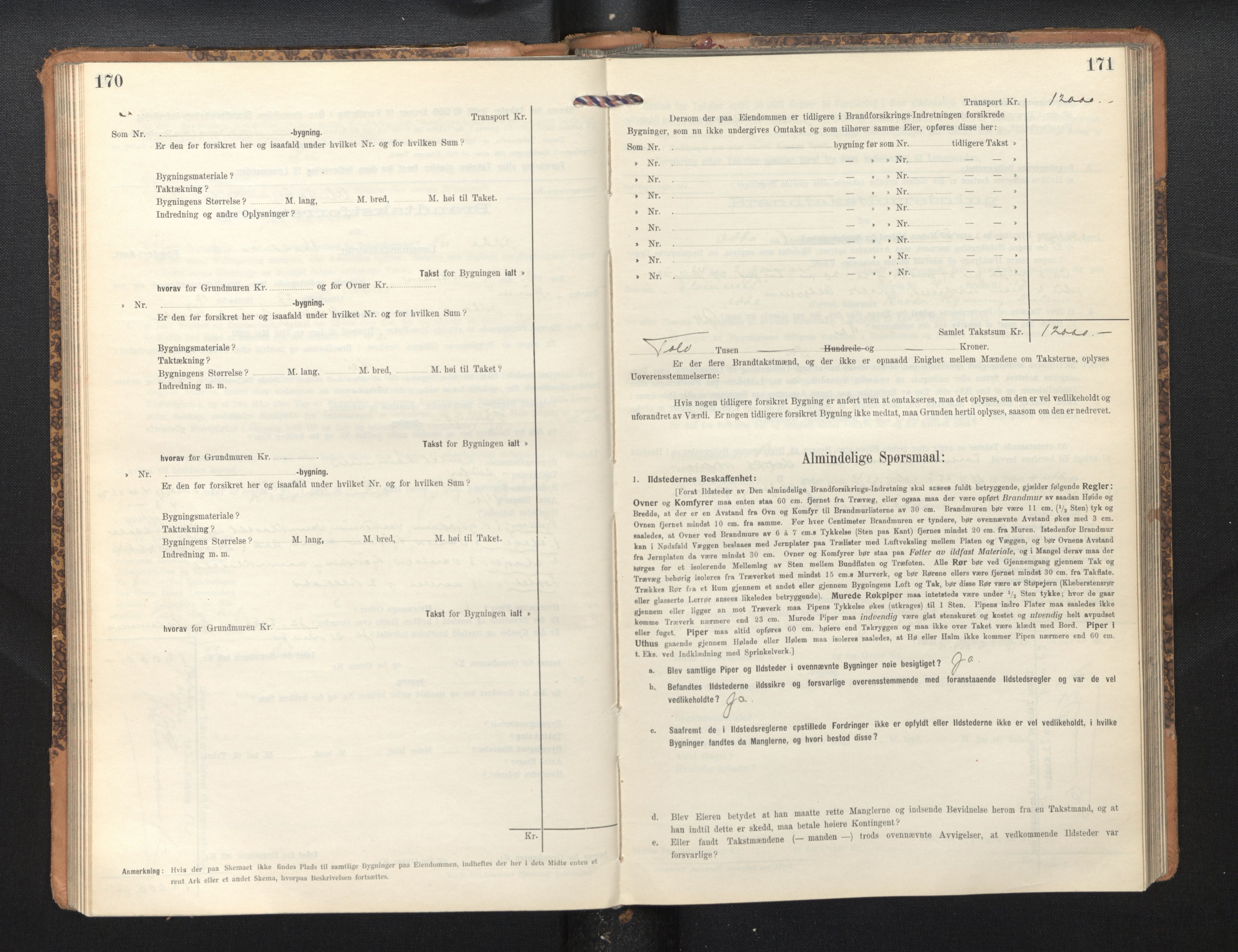 Lensmannen i Odda, AV/SAB-A-34001/0012/L0003: Branntakstprotokoll, skjematakst, 1916-1948, p. 170-171