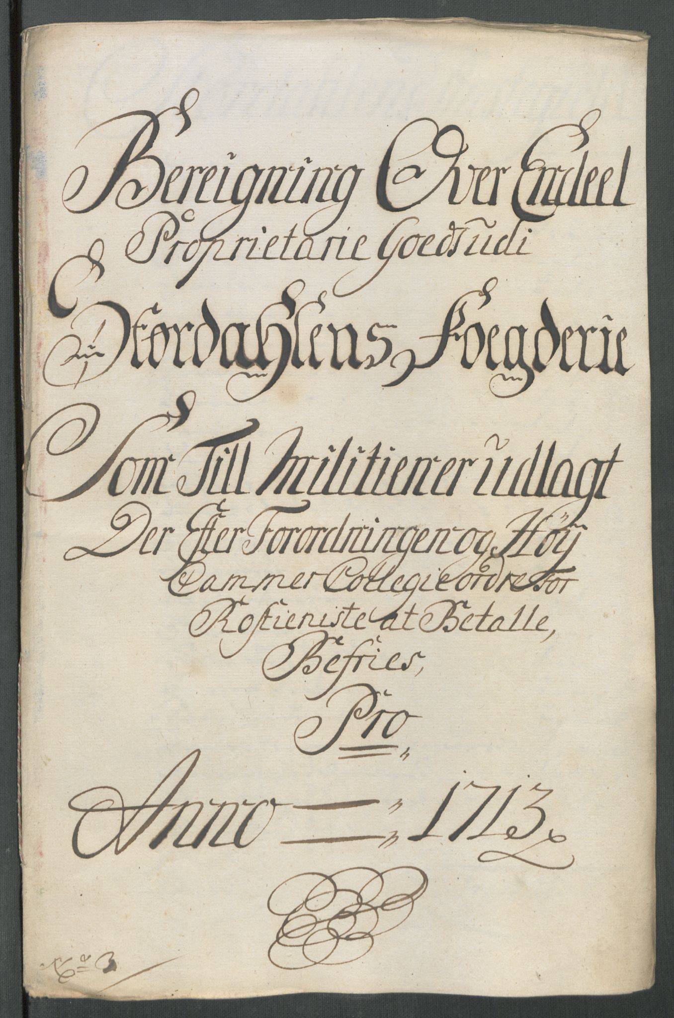 Rentekammeret inntil 1814, Reviderte regnskaper, Fogderegnskap, RA/EA-4092/R62/L4203: Fogderegnskap Stjørdal og Verdal, 1713, p. 96