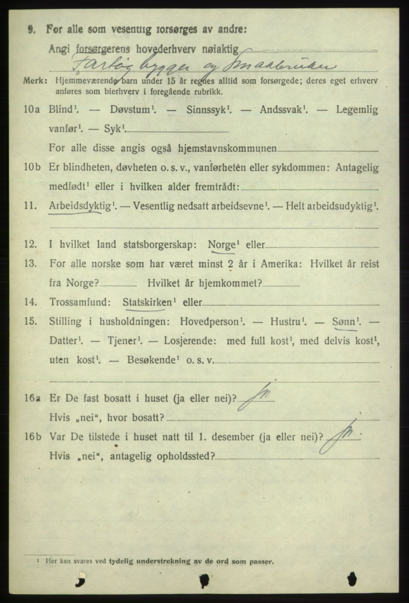 SAB, 1920 census for Skånevik, 1920, p. 6820