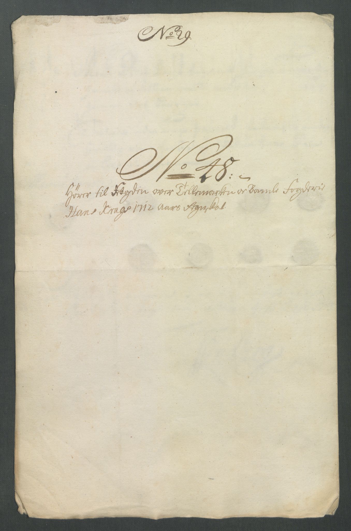 Rentekammeret inntil 1814, Reviderte regnskaper, Fogderegnskap, RA/EA-4092/R36/L2123: Fogderegnskap Øvre og Nedre Telemark og Bamble, 1712, p. 368