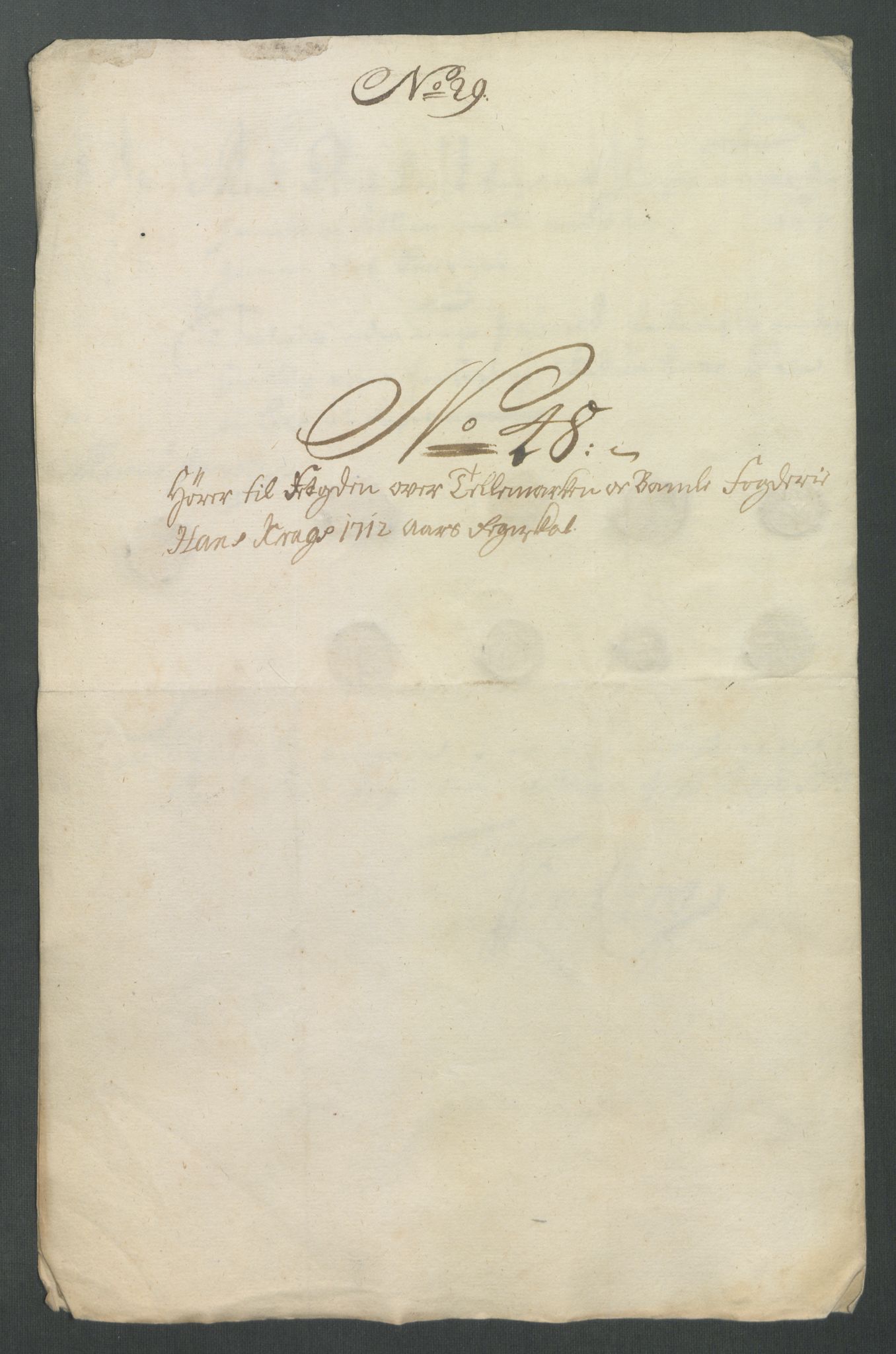 Rentekammeret inntil 1814, Reviderte regnskaper, Fogderegnskap, AV/RA-EA-4092/R36/L2123: Fogderegnskap Øvre og Nedre Telemark og Bamble, 1712, p. 368