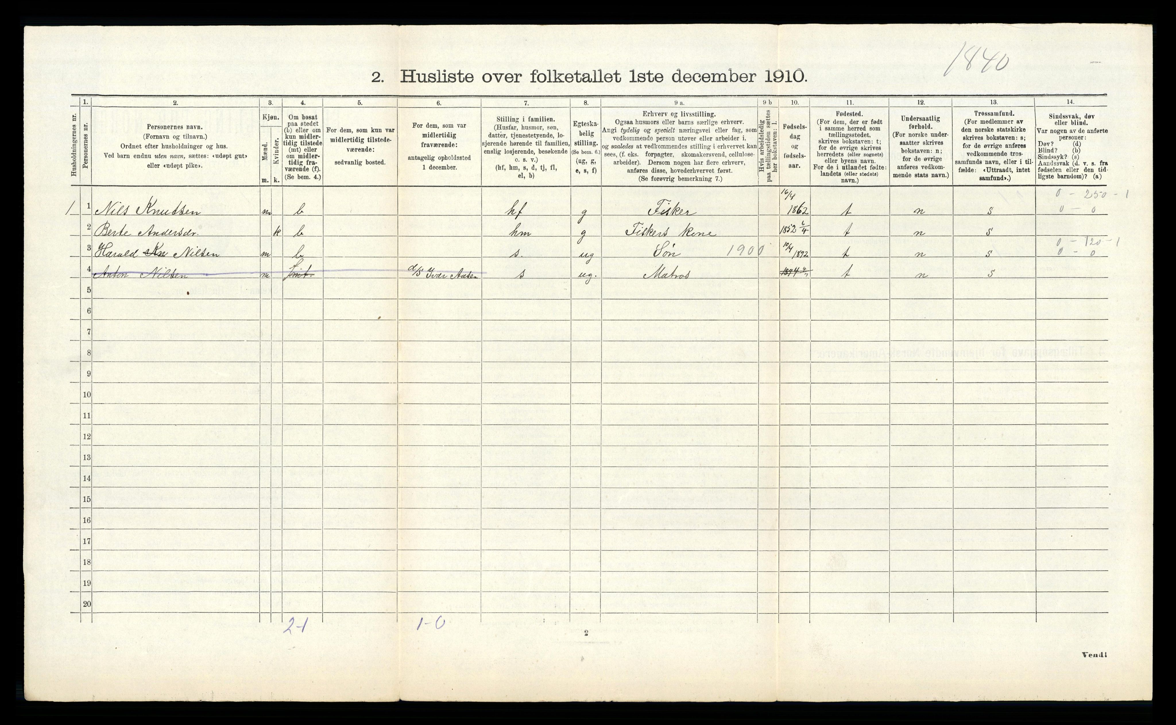 RA, 1910 census for Solund, 1910, p. 312