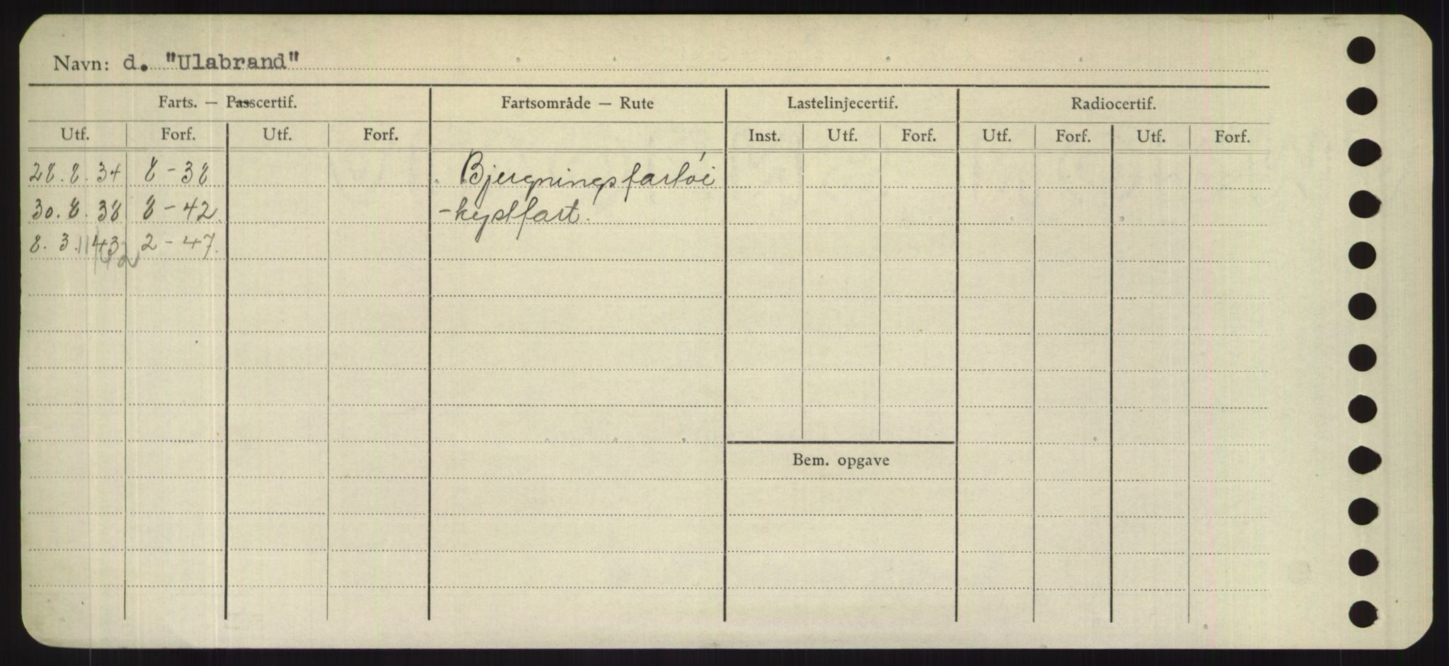 Sjøfartsdirektoratet med forløpere, Skipsmålingen, RA/S-1627/H/Hd/L0040: Fartøy, U-Ve, p. 36