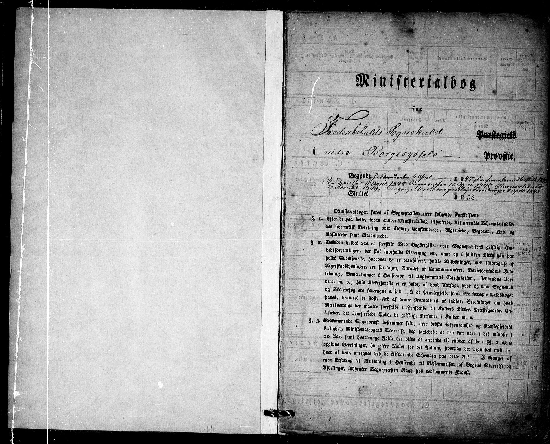 Halden prestekontor Kirkebøker, SAO/A-10909/F/Fa/L0006: Parish register (official) no. I 6, 1845-1856