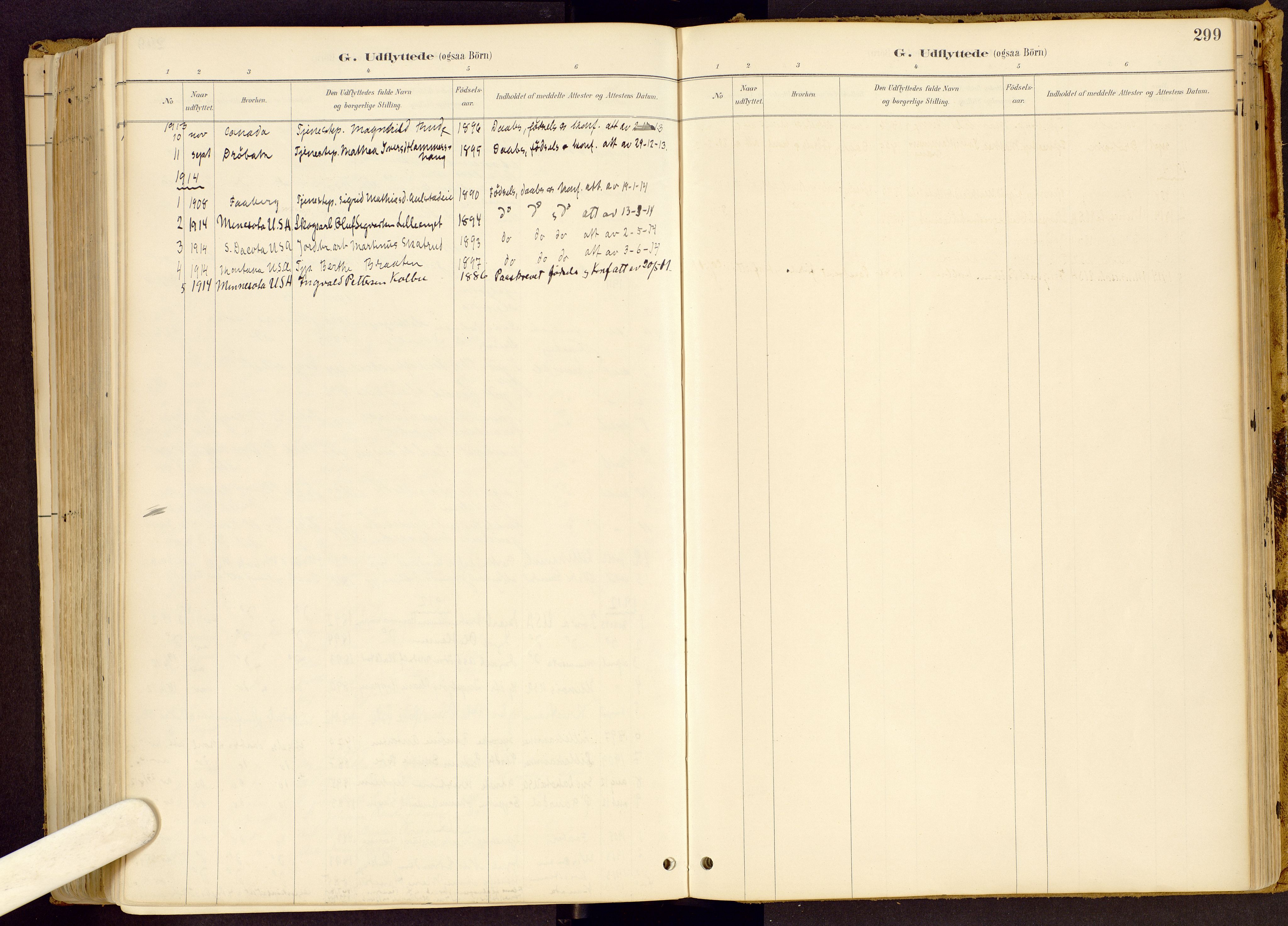 Vestre Gausdal prestekontor, SAH/PREST-094/H/Ha/Haa/L0001: Parish register (official) no. 1, 1887-1914, p. 299