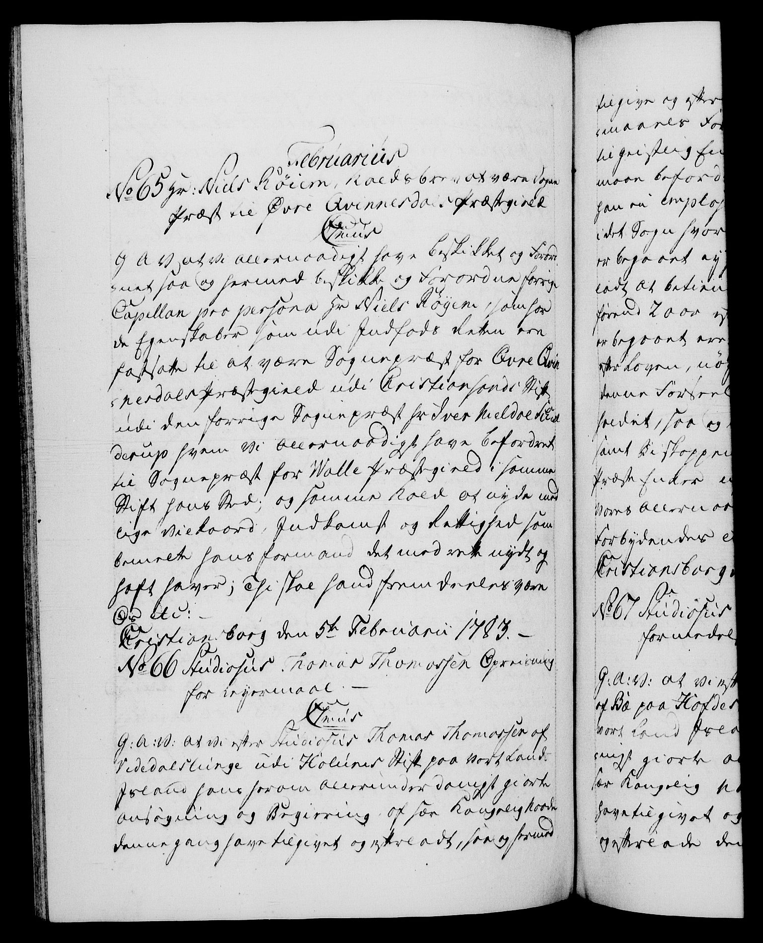 Danske Kanselli 1572-1799, RA/EA-3023/F/Fc/Fca/Fcaa/L0049: Norske registre, 1782-1783, p. 437b