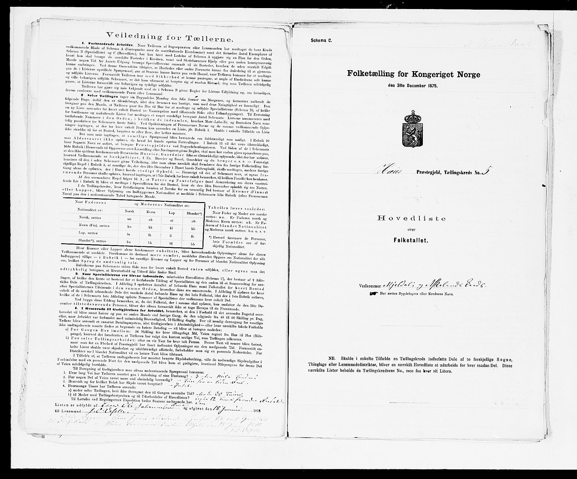 SAB, 1875 census for 1250P Haus, 1875, p. 10