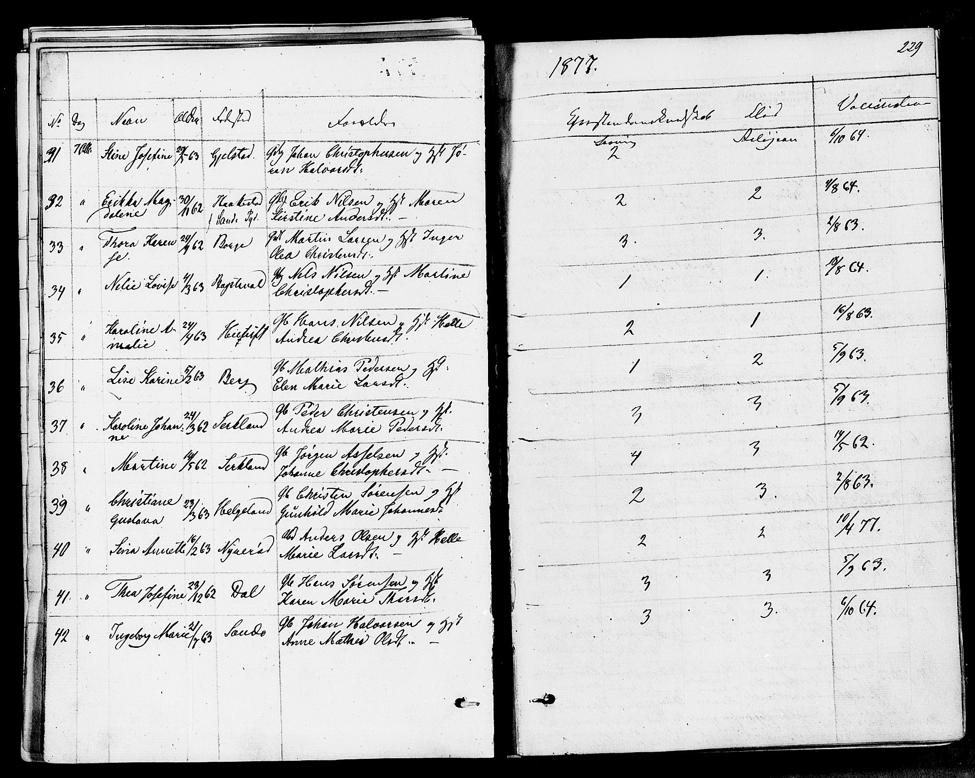 Våle kirkebøker, AV/SAKO-A-334/F/Fa/L0010: Parish register (official) no. I 10, 1861-1877, p. 229