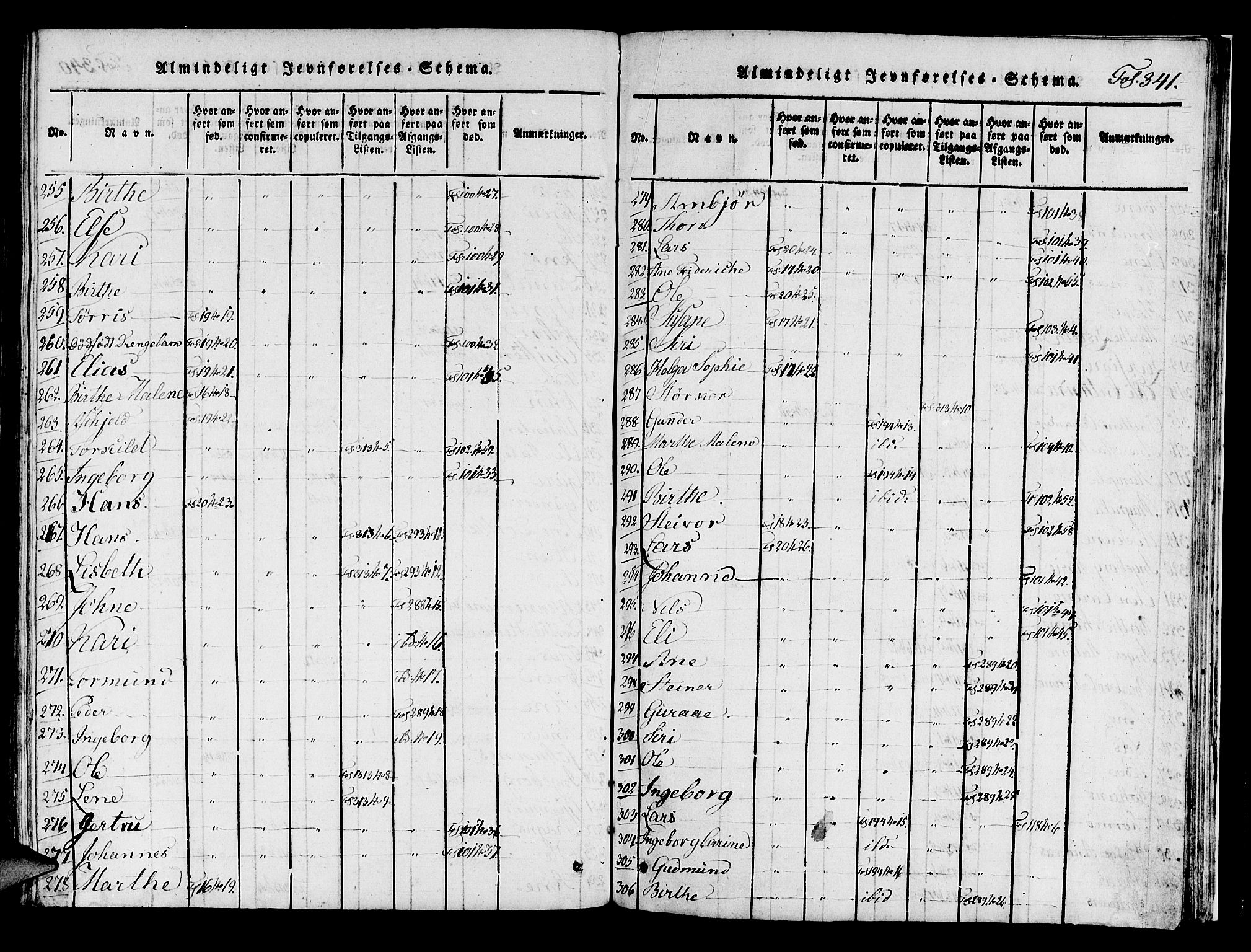 Avaldsnes sokneprestkontor, SAST/A -101851/H/Ha/Haa/L0004: Parish register (official) no. A 4, 1816-1825, p. 341