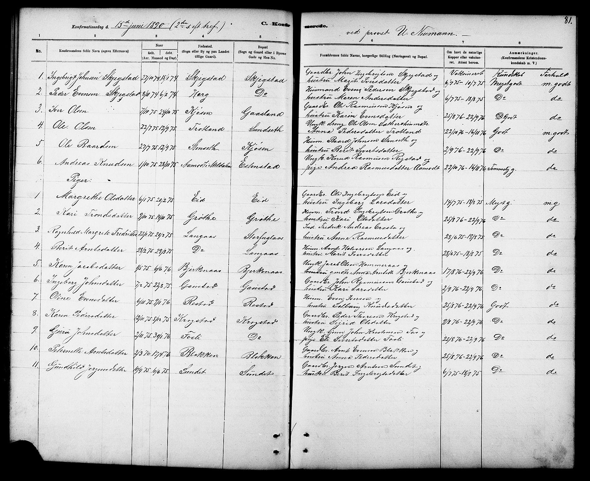 Ministerialprotokoller, klokkerbøker og fødselsregistre - Sør-Trøndelag, AV/SAT-A-1456/694/L1132: Parish register (copy) no. 694C04, 1887-1914, p. 81