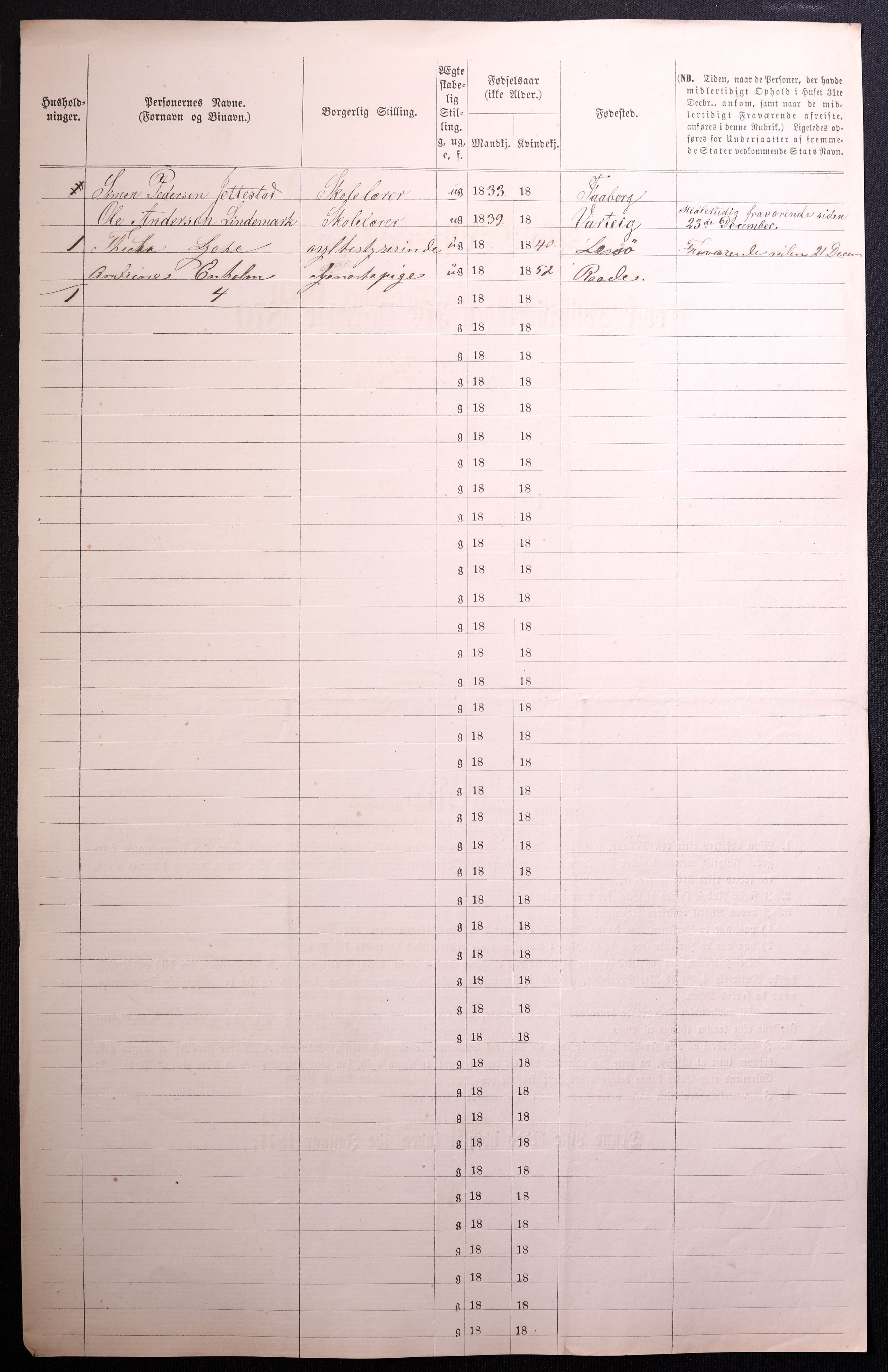 RA, 1870 census for 0104 Moss, 1870, p. 490