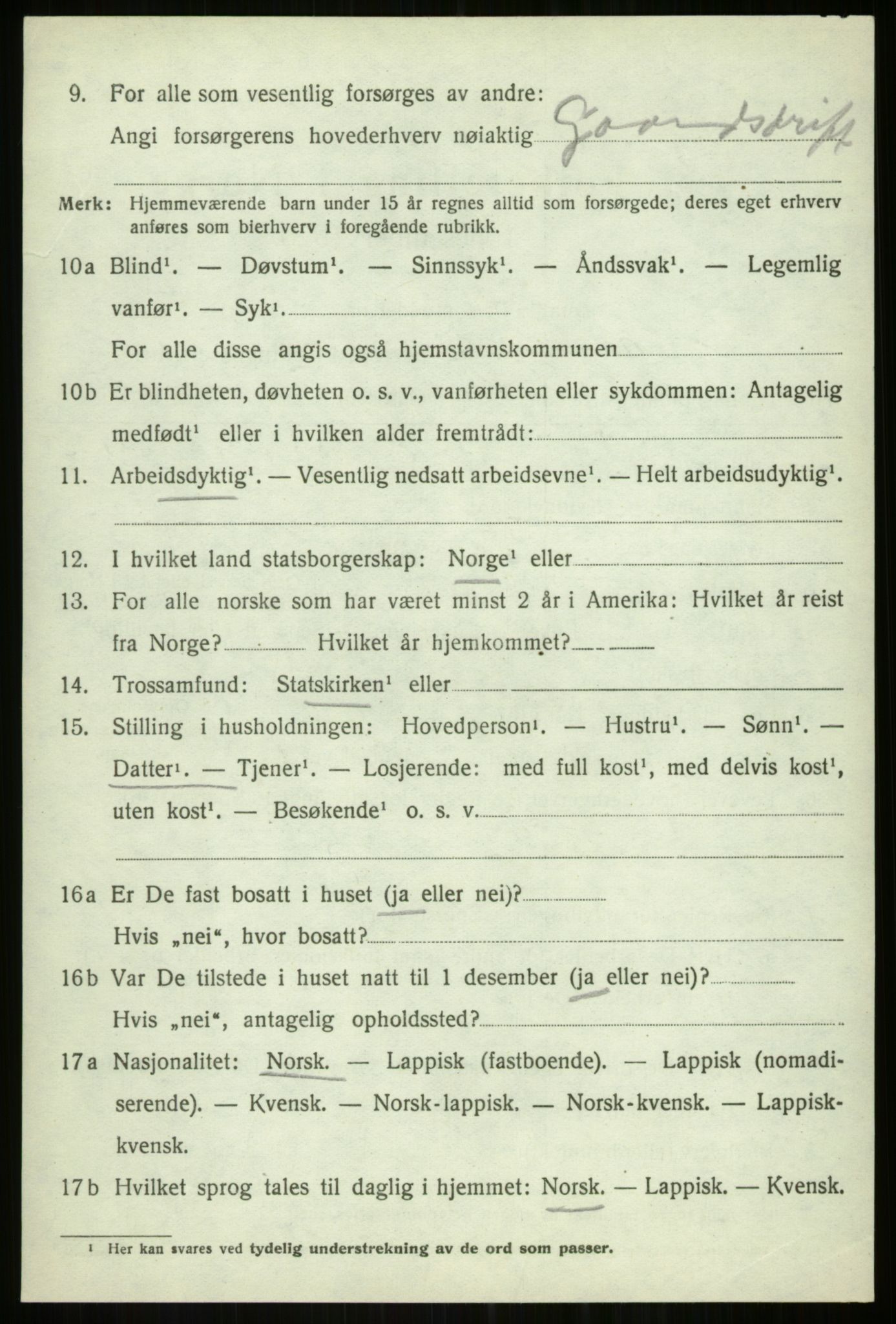 SATØ, 1920 census for Balsfjord, 1920, p. 7480