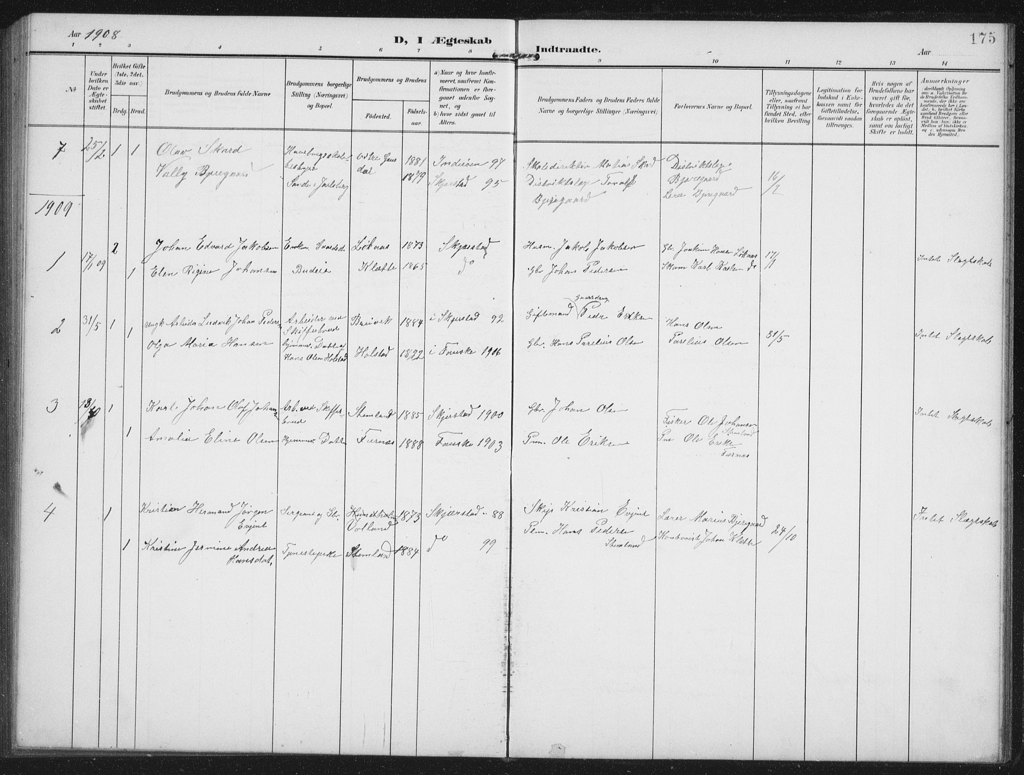 Ministerialprotokoller, klokkerbøker og fødselsregistre - Nordland, AV/SAT-A-1459/851/L0726: Parish register (copy) no. 851C01, 1902-1924, p. 175