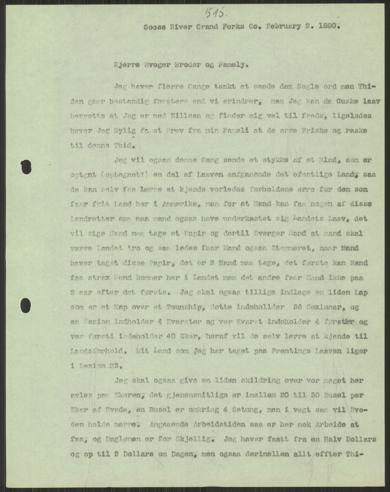 Samlinger til kildeutgivelse, Amerikabrevene, RA/EA-4057/F/L0037: Arne Odd Johnsens amerikabrevsamling I, 1855-1900, p. 1155