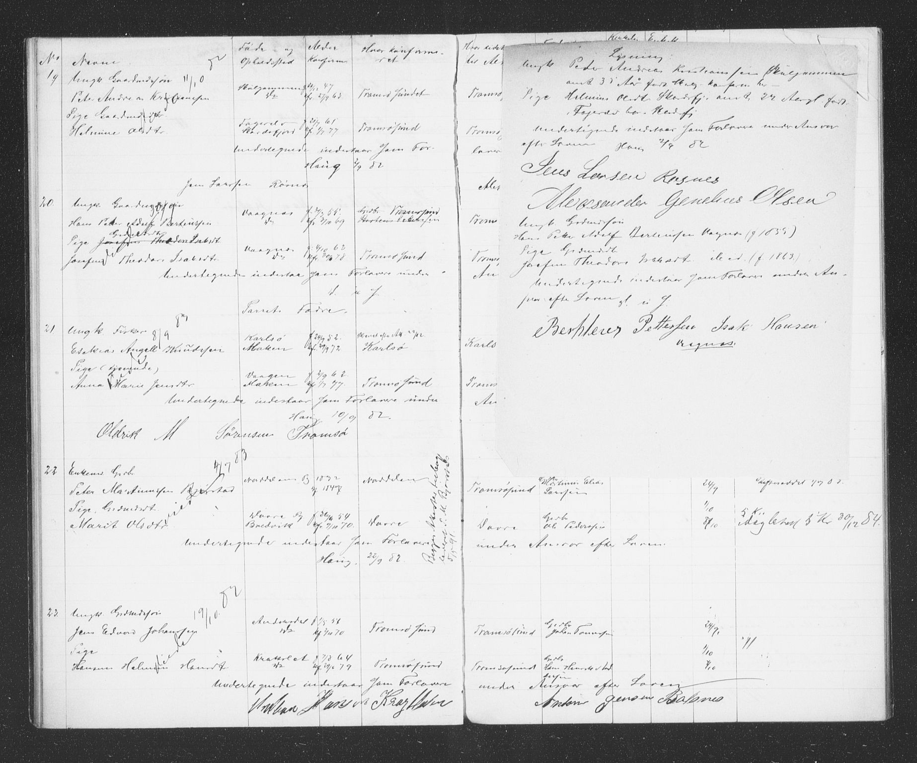 Tromsøysund sokneprestkontor, AV/SATØ-S-1304/H/Hc/L0056: Banns register no. 56, 1880-1887