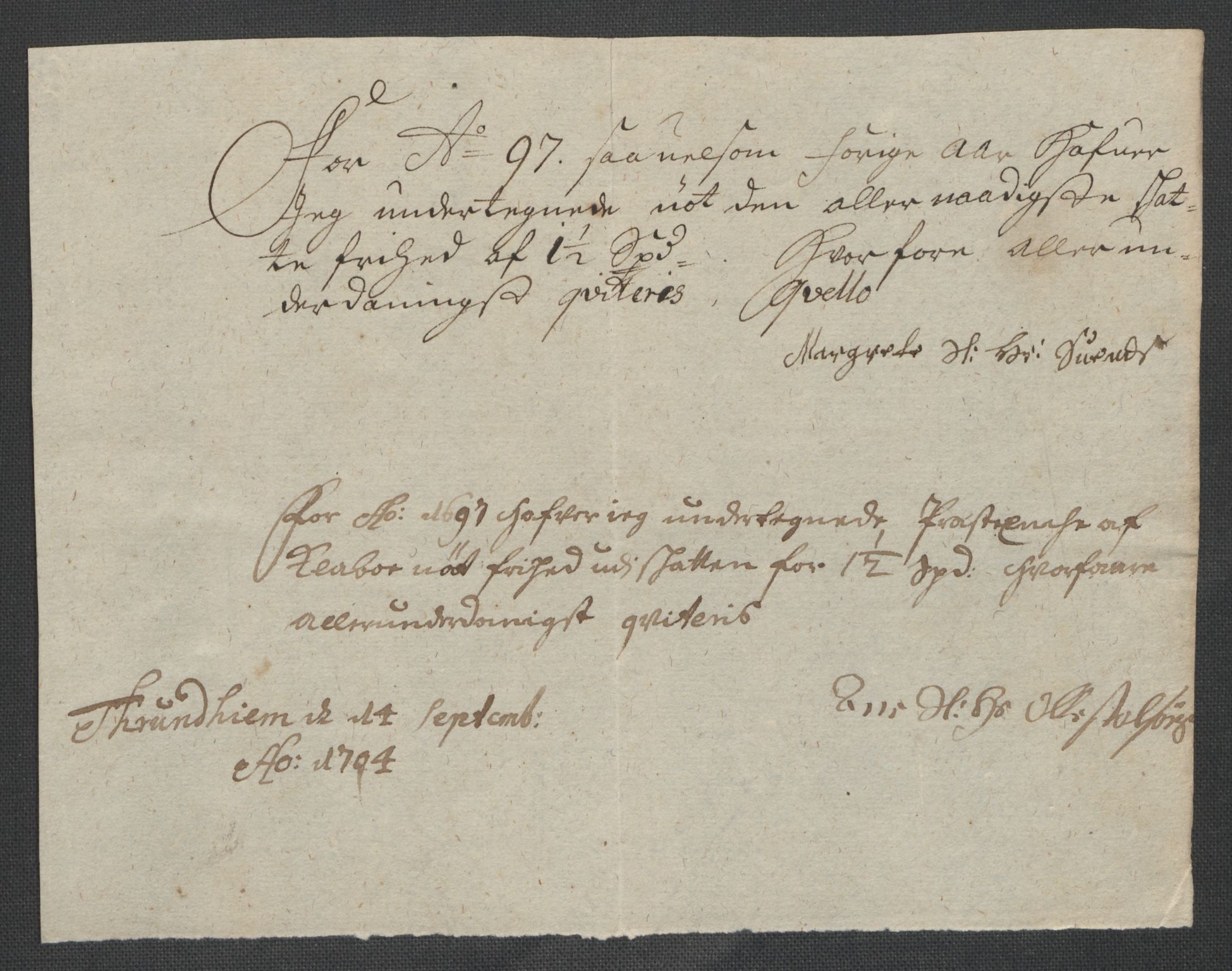 Rentekammeret inntil 1814, Reviderte regnskaper, Fogderegnskap, AV/RA-EA-4092/R61/L4106: Fogderegnskap Strinda og Selbu, 1696-1697, p. 317