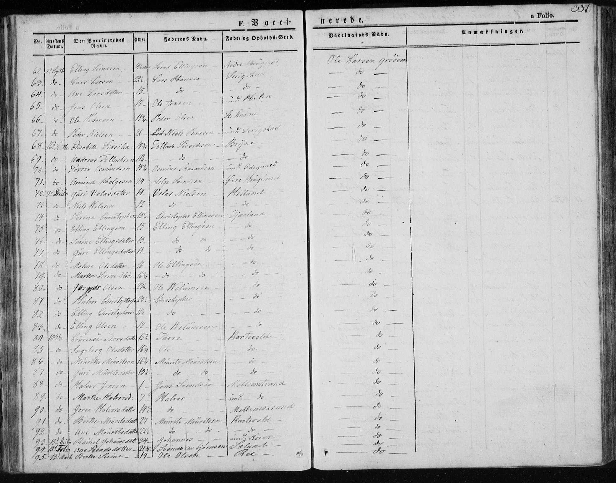 Lye sokneprestkontor, AV/SAST-A-101794/001/30BA/L0004: Parish register (official) no. A 4, 1826-1841, p. 337