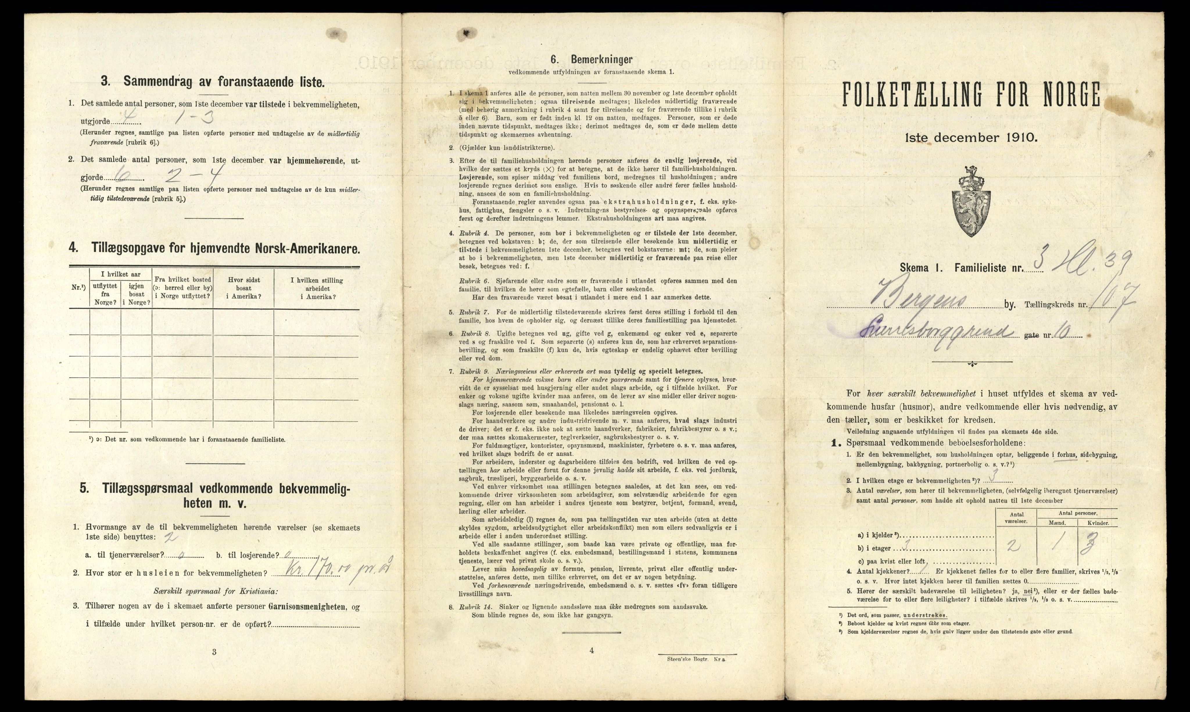 RA, 1910 census for Bergen, 1910, p. 37447