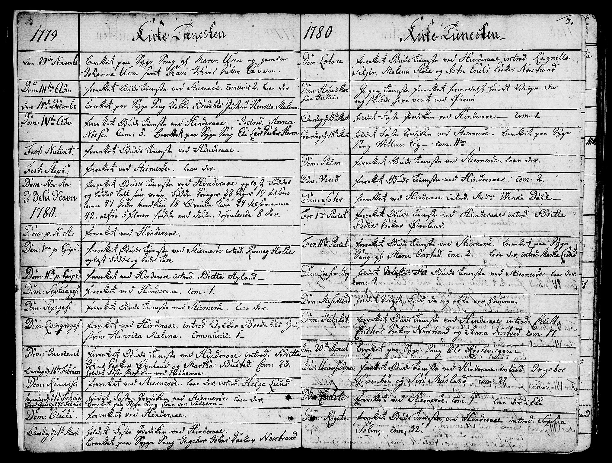 Nedstrand sokneprestkontor, SAST/A-101841/01/IV: Parish register (official) no. A 4, 1779-1795, p. 3