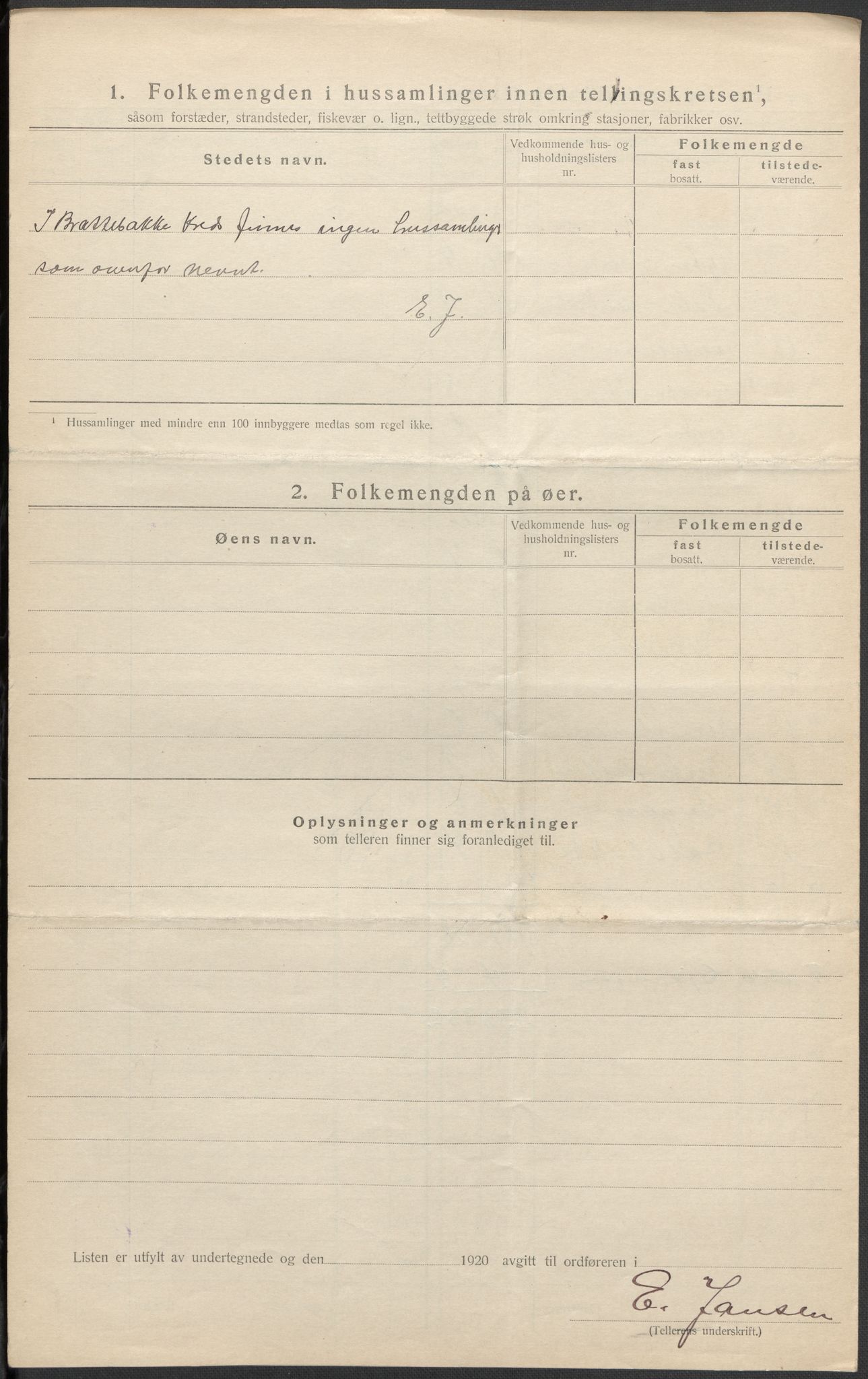 SAKO, 1920 census for Solum, 1920, p. 44