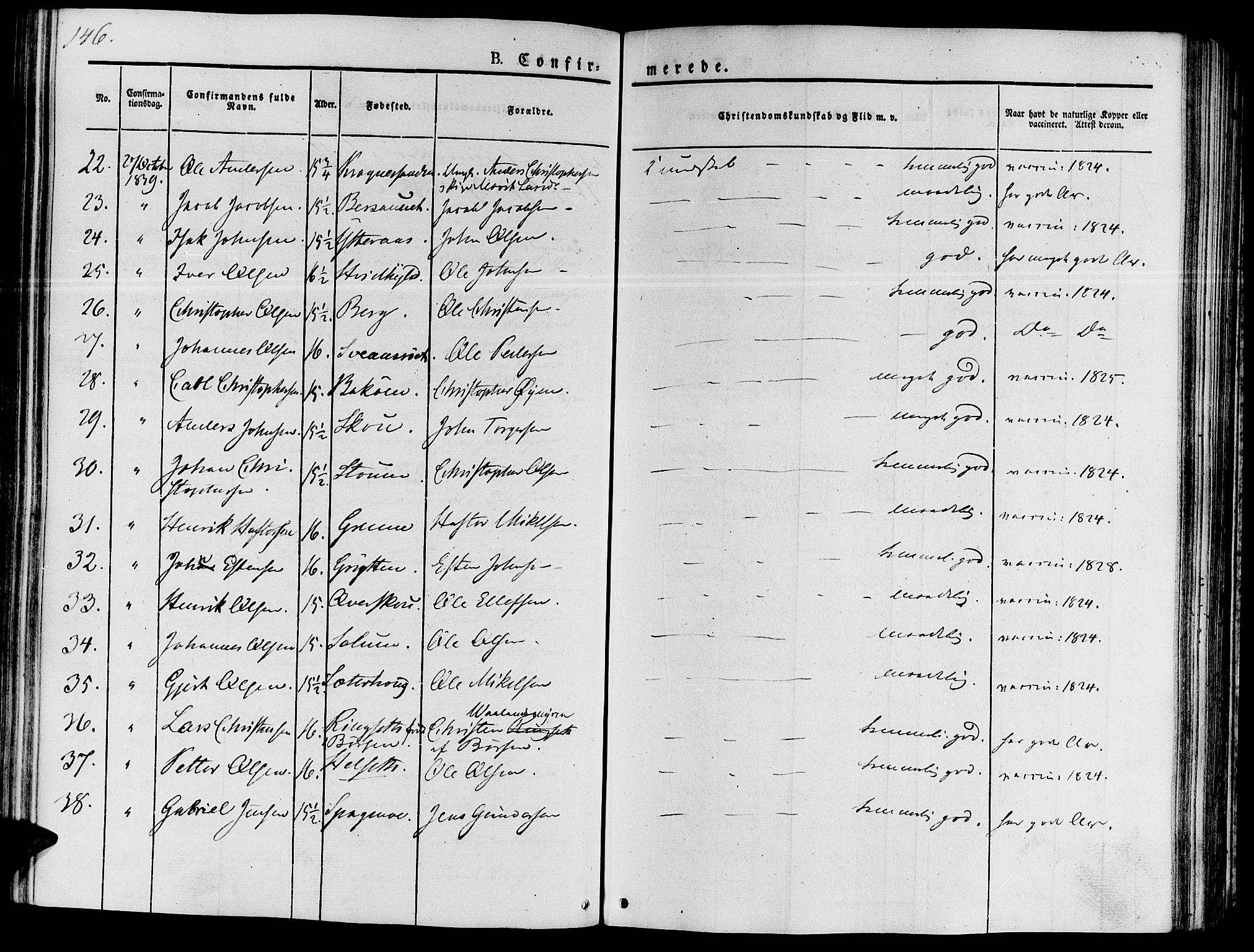 Ministerialprotokoller, klokkerbøker og fødselsregistre - Sør-Trøndelag, AV/SAT-A-1456/646/L0610: Parish register (official) no. 646A08, 1837-1847, p. 146