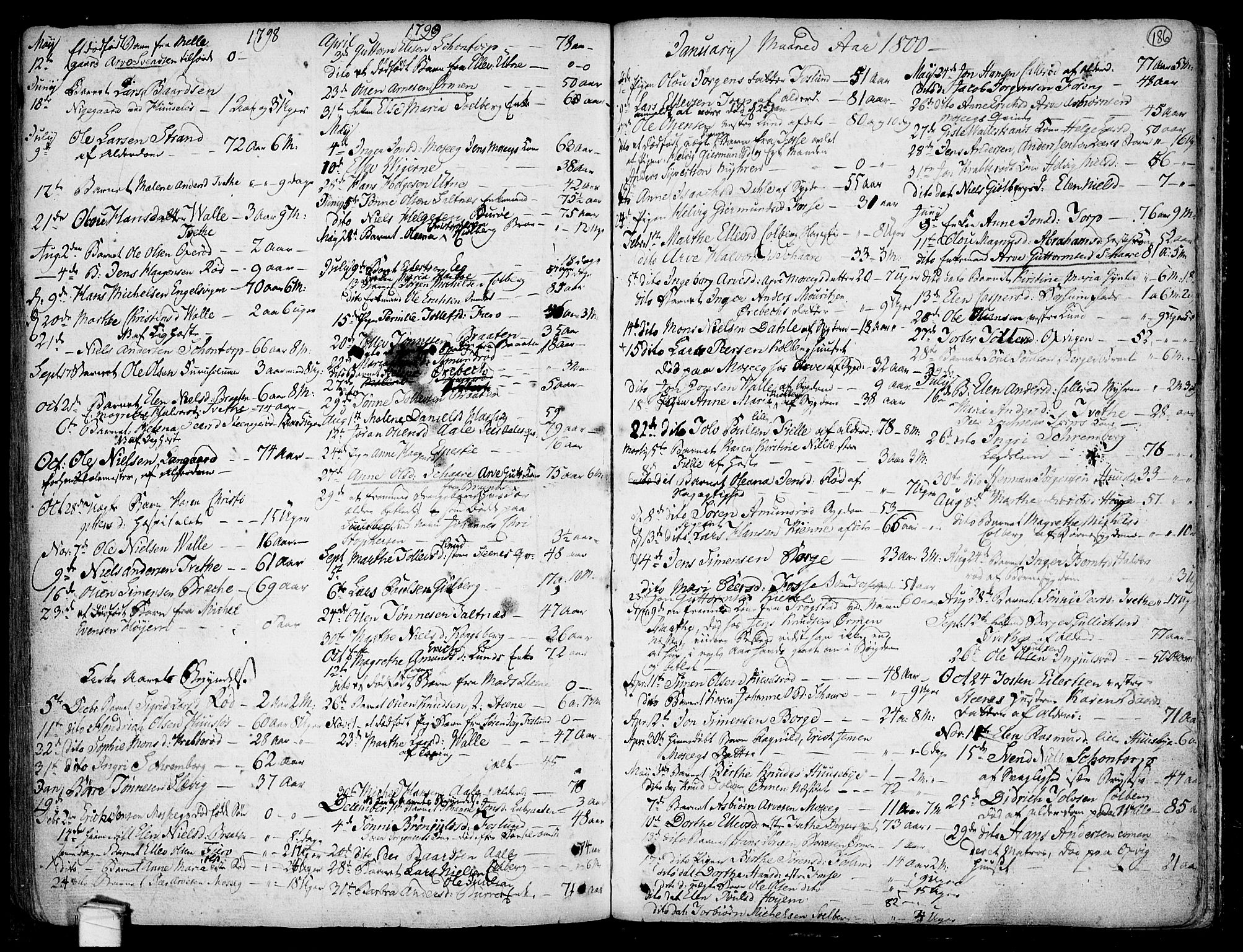 Onsøy prestekontor Kirkebøker, SAO/A-10914/F/Fa/L0001: Parish register (official) no. I 1, 1733-1814, p. 186