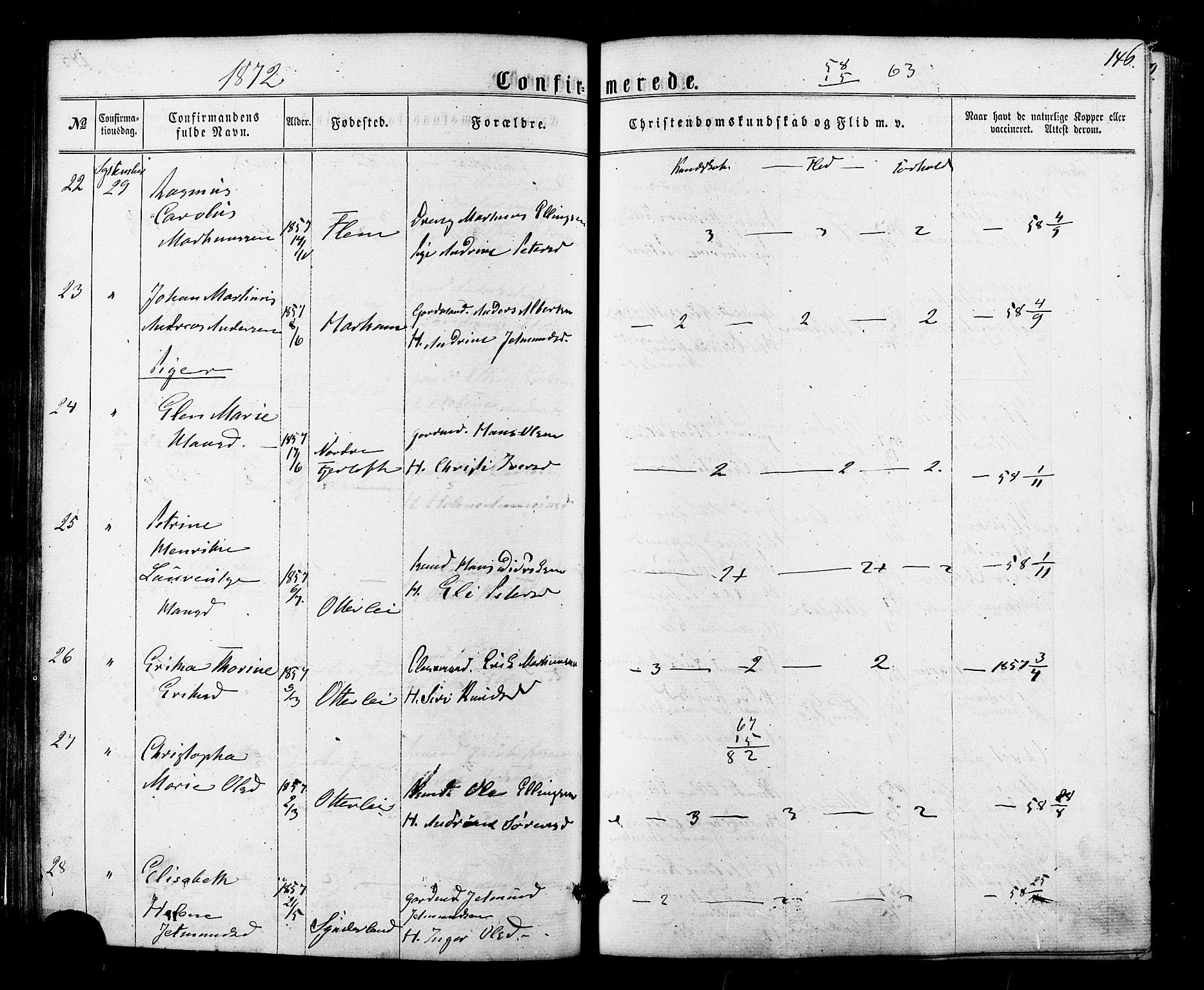 Ministerialprotokoller, klokkerbøker og fødselsregistre - Møre og Romsdal, AV/SAT-A-1454/536/L0498: Parish register (official) no. 536A07, 1862-1875, p. 146