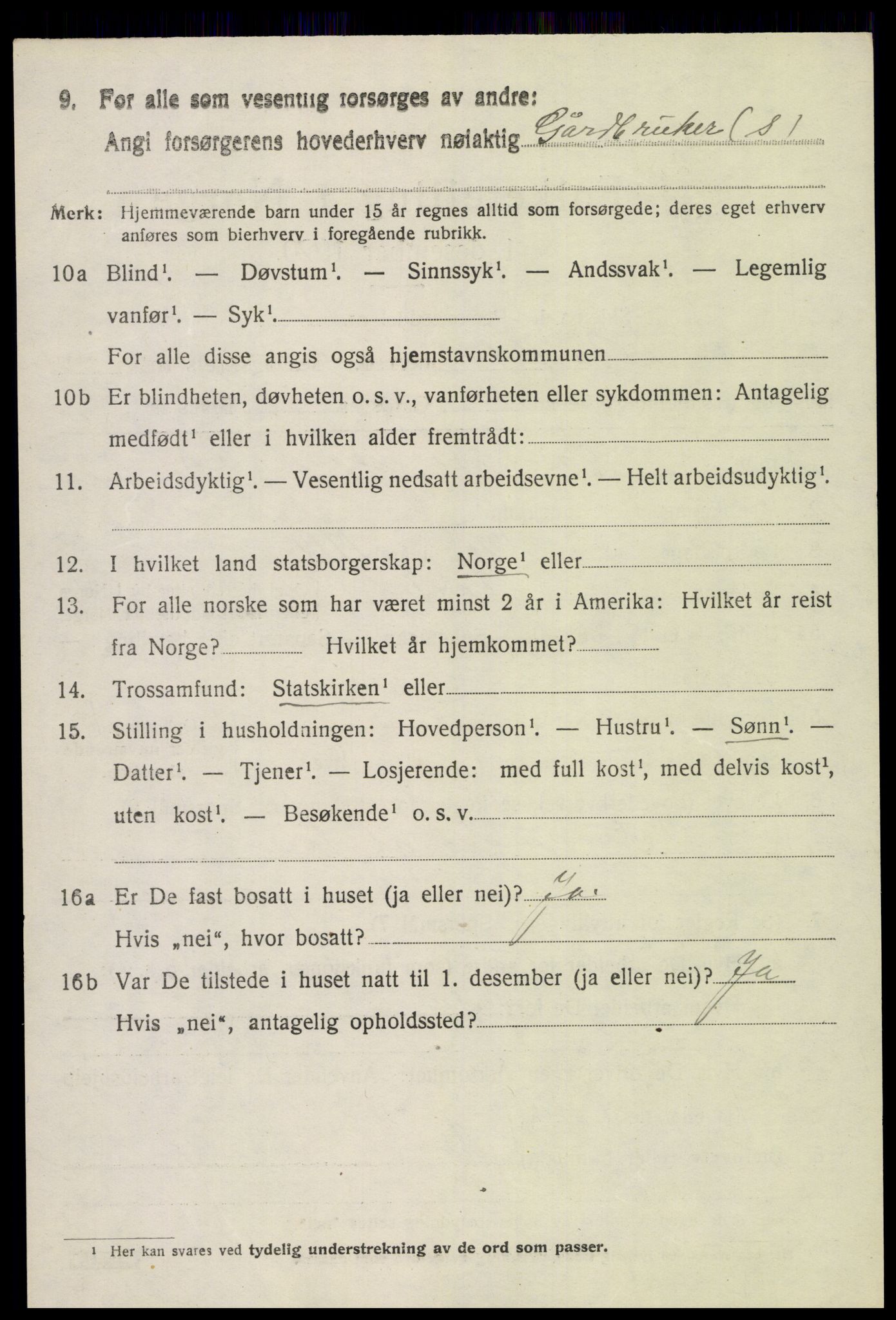 SAH, 1920 census for Vardal, 1920, p. 2580