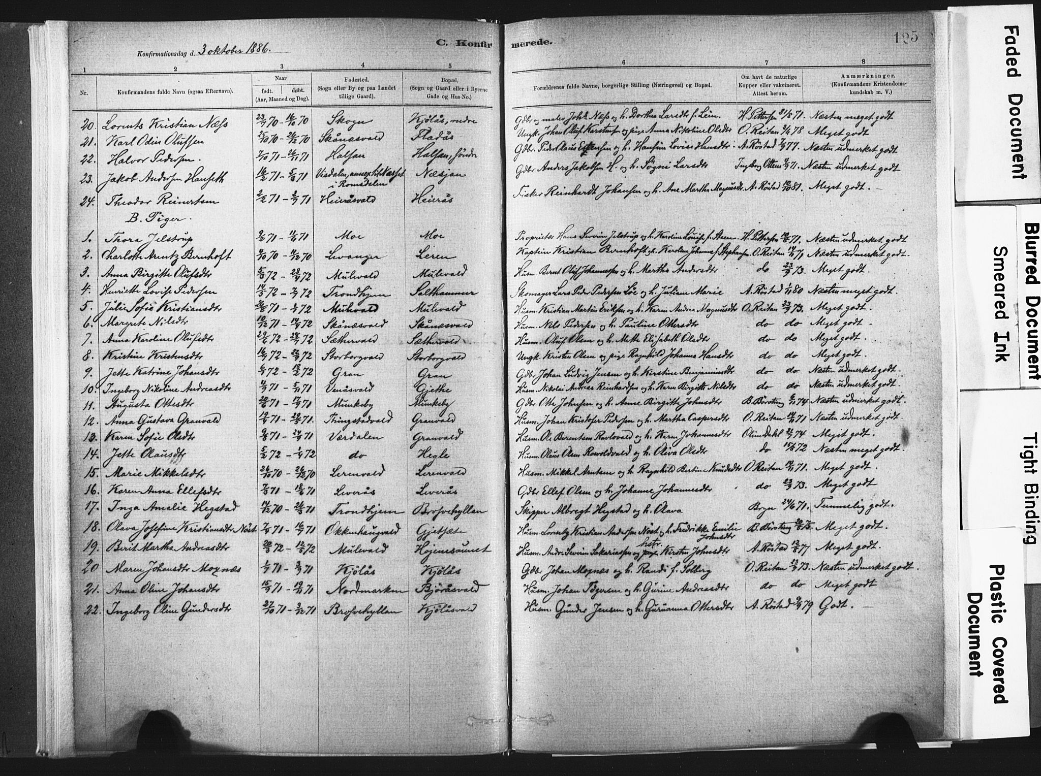 Ministerialprotokoller, klokkerbøker og fødselsregistre - Nord-Trøndelag, SAT/A-1458/721/L0207: Parish register (official) no. 721A02, 1880-1911, p. 125