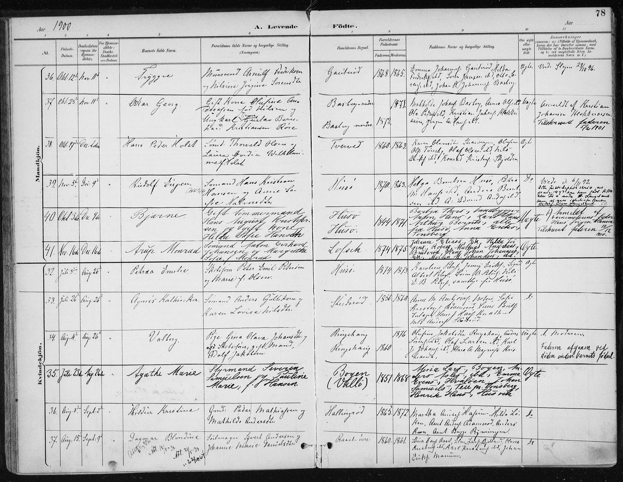 Sem kirkebøker, AV/SAKO-A-5/F/Fb/L0005: Parish register (official) no. II 5, 1892-1904, p. 78