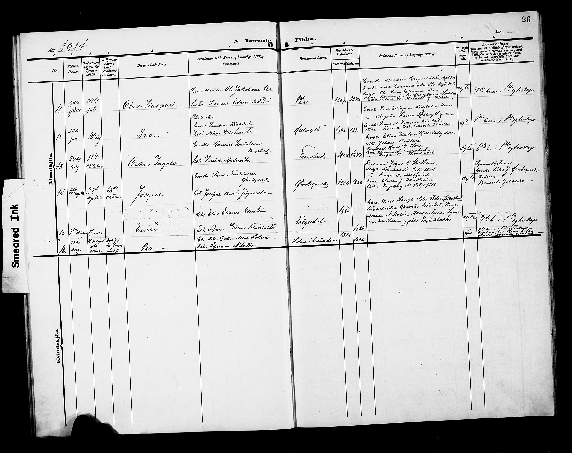 Ministerialprotokoller, klokkerbøker og fødselsregistre - Møre og Romsdal, AV/SAT-A-1454/517/L0231: Parish register (copy) no. 517C04, 1904-1918, p. 26