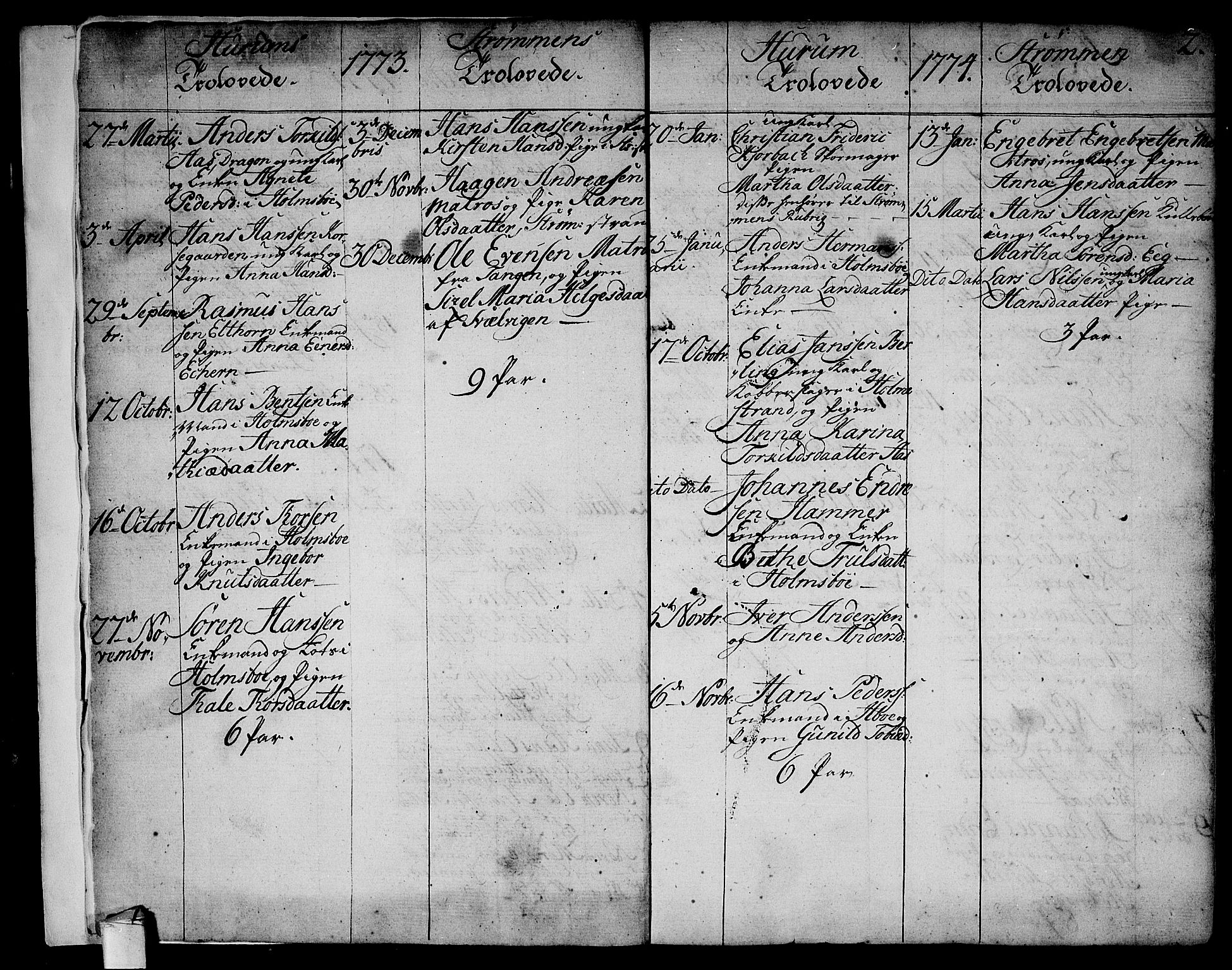 Hurum kirkebøker, AV/SAKO-A-229/F/Fa/L0007: Parish register (official) no. 7, 1771-1810, p. 2