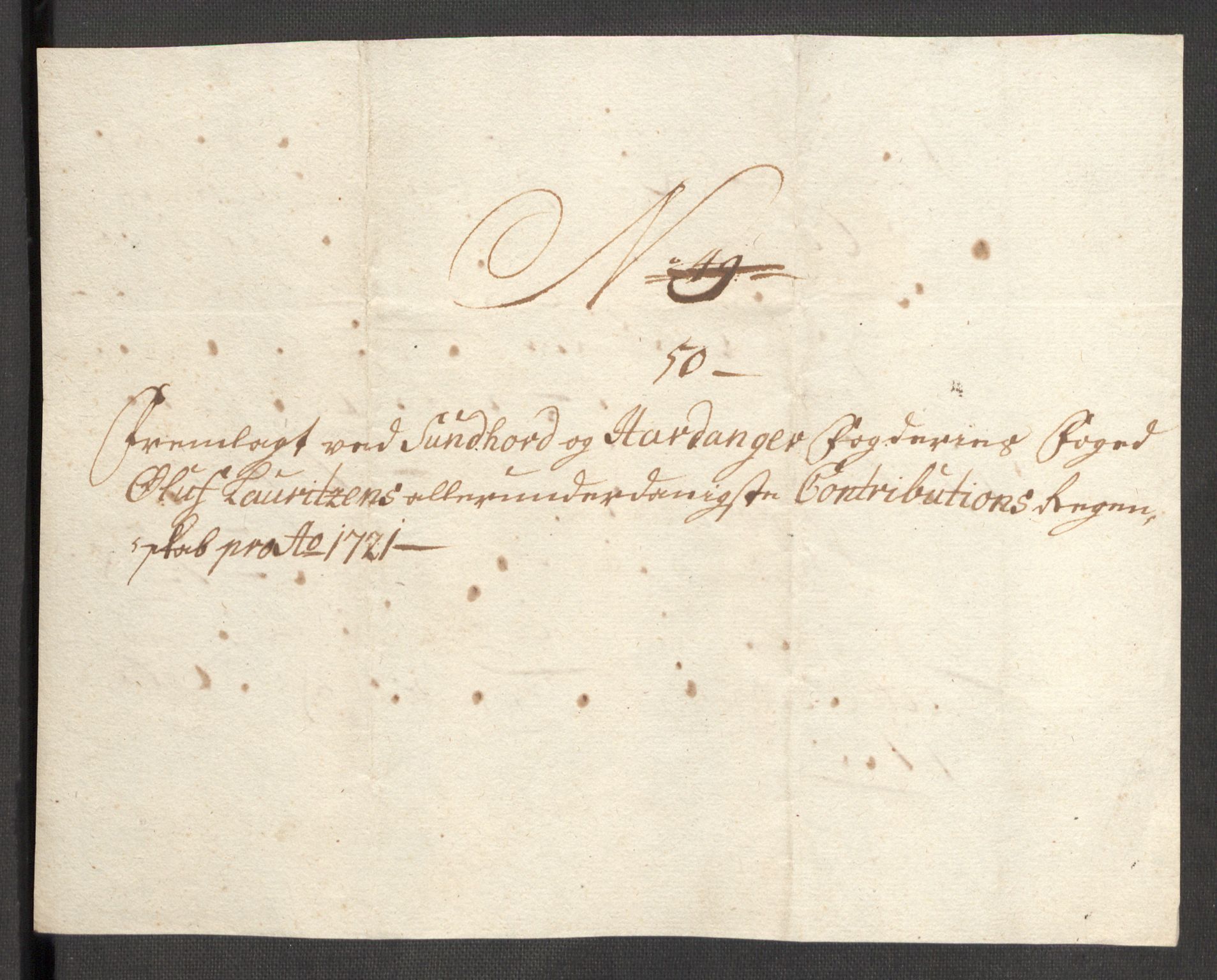 Rentekammeret inntil 1814, Reviderte regnskaper, Fogderegnskap, AV/RA-EA-4092/R48/L3000: Fogderegnskap Sunnhordland og Hardanger, 1721, p. 316