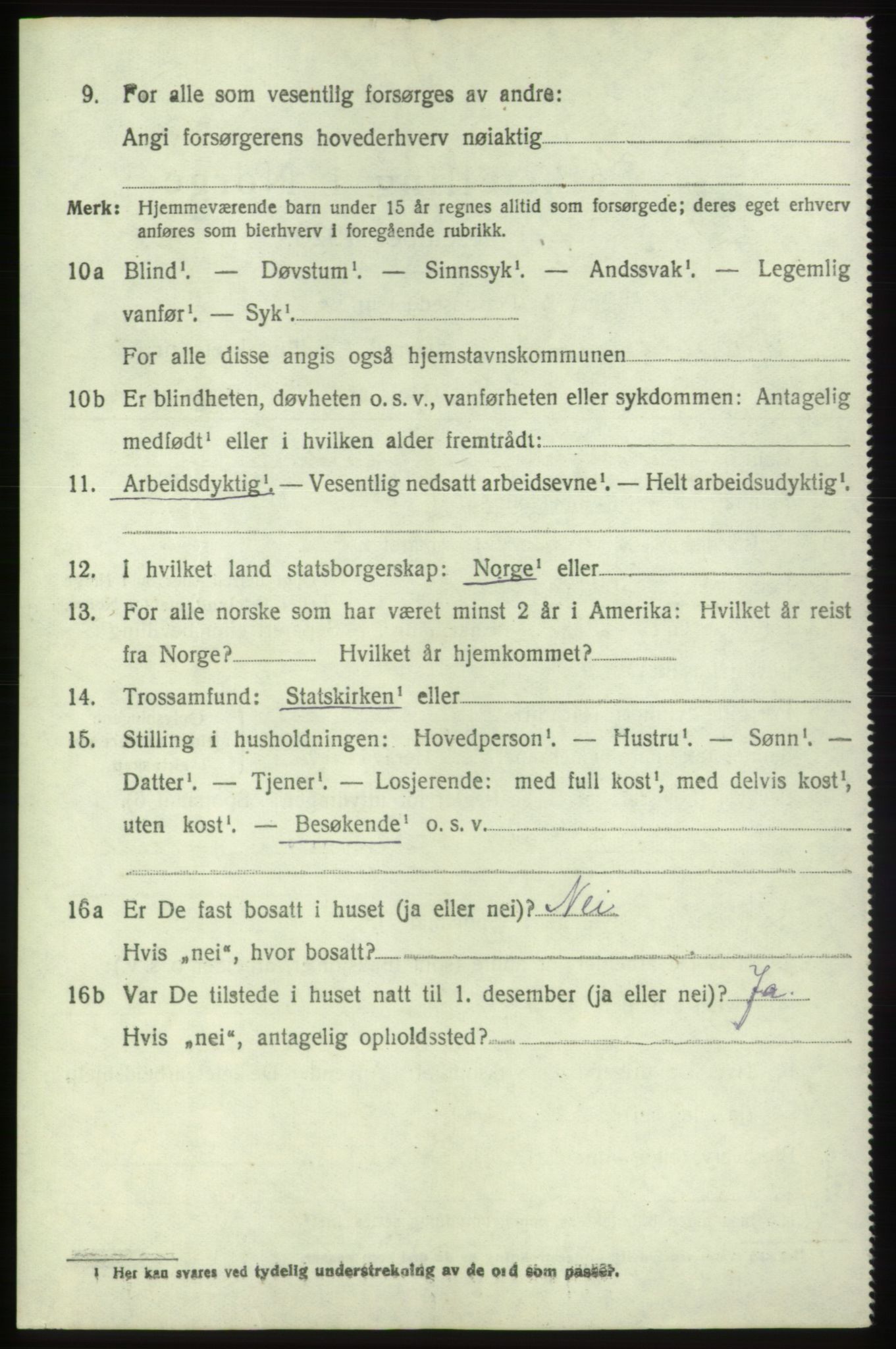 SAB, 1920 census for Bremnes, 1920, p. 4007