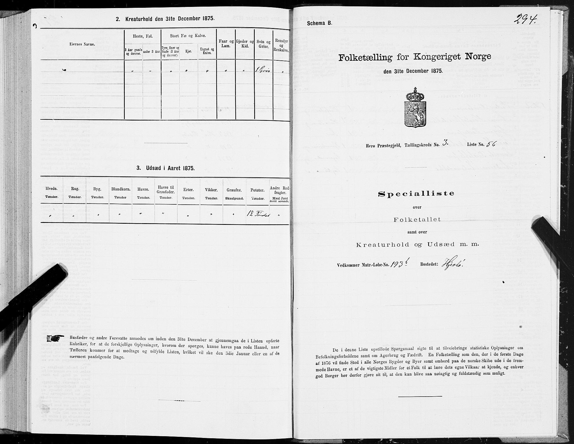 SAT, 1875 census for 1818P Herøy, 1875, p. 2294