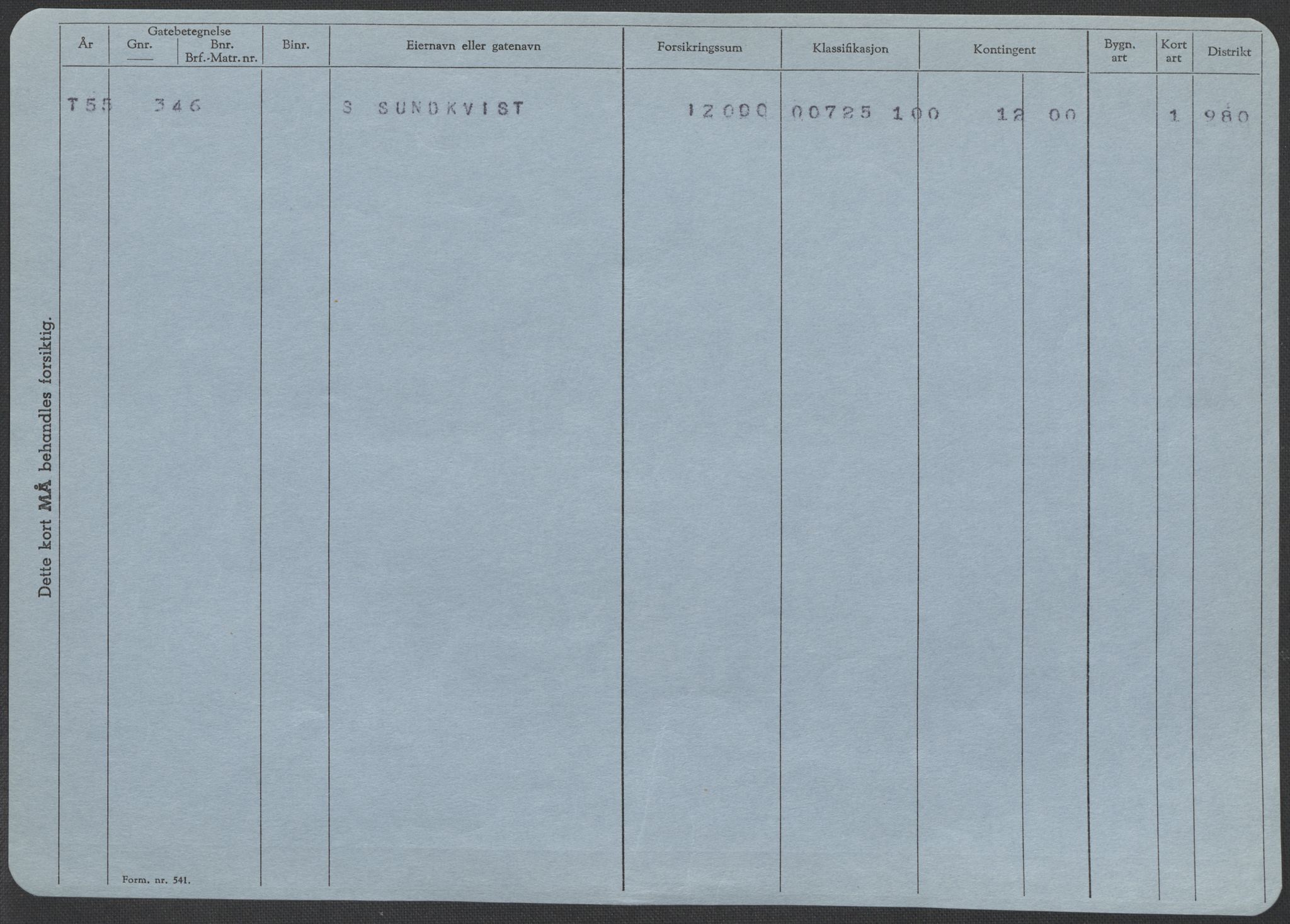 Norges Brannkasse, AV/RA-S-1549/E/Eu/L0018: Branntakster for Vardø by, 1884-1955, p. 280