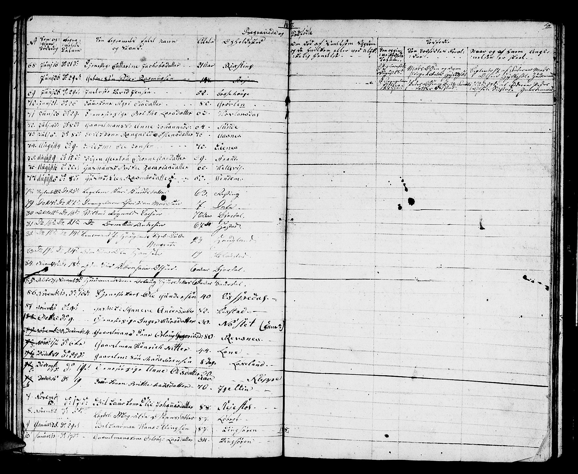 Fjaler sokneprestembete, AV/SAB-A-79801/H/Hab/Haba/L0001: Parish register (copy) no. A 1, 1836-1846, p. 42