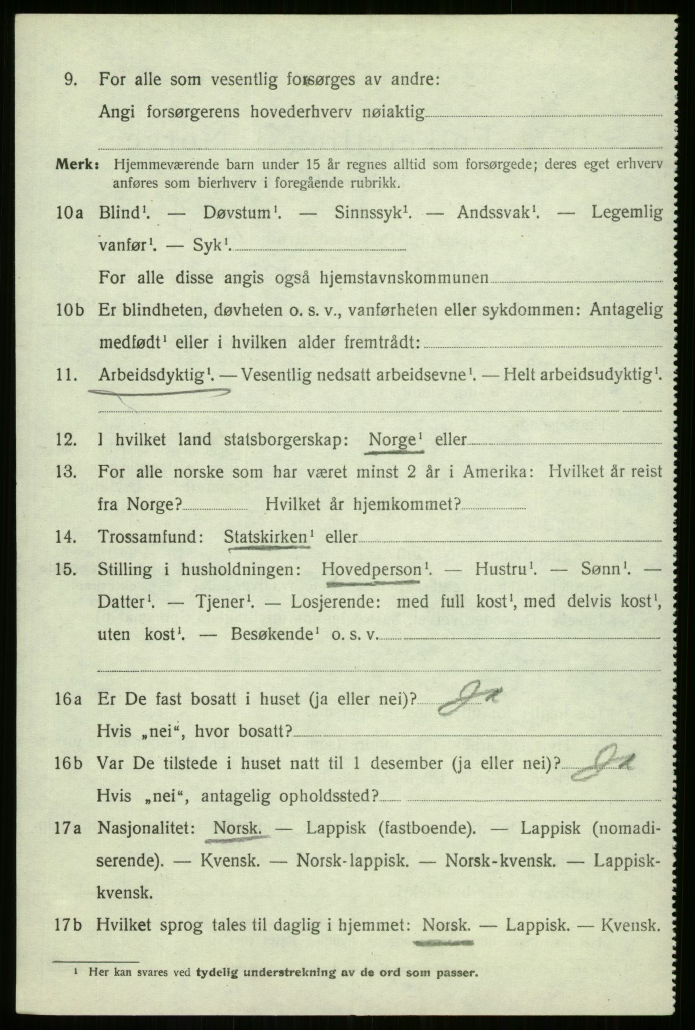 SATØ, 1920 census for Kvæfjord, 1920, p. 4906