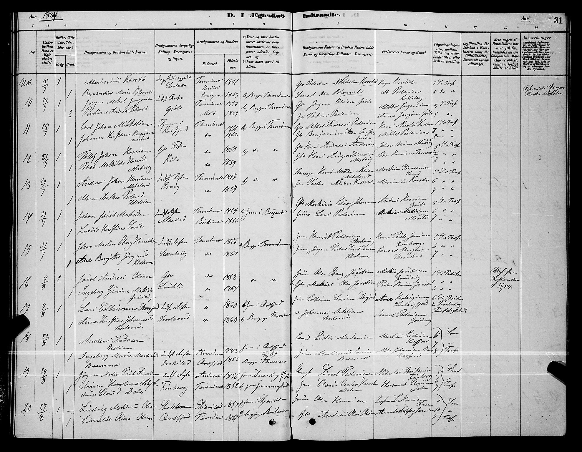 Trondenes sokneprestkontor, SATØ/S-1319/H/Hb/L0010klokker: Parish register (copy) no. 10, 1878-1890, p. 31