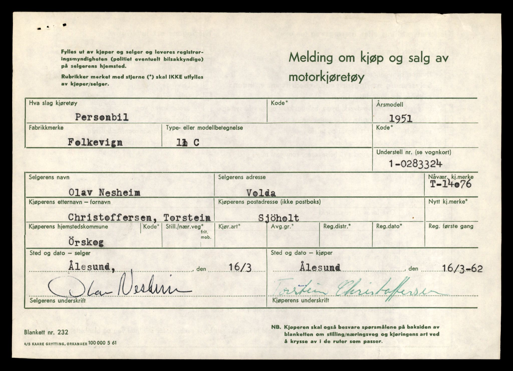 Møre og Romsdal vegkontor - Ålesund trafikkstasjon, AV/SAT-A-4099/F/Fe/L0042: Registreringskort for kjøretøy T 13906 - T 14079, 1927-1998, p. 3119