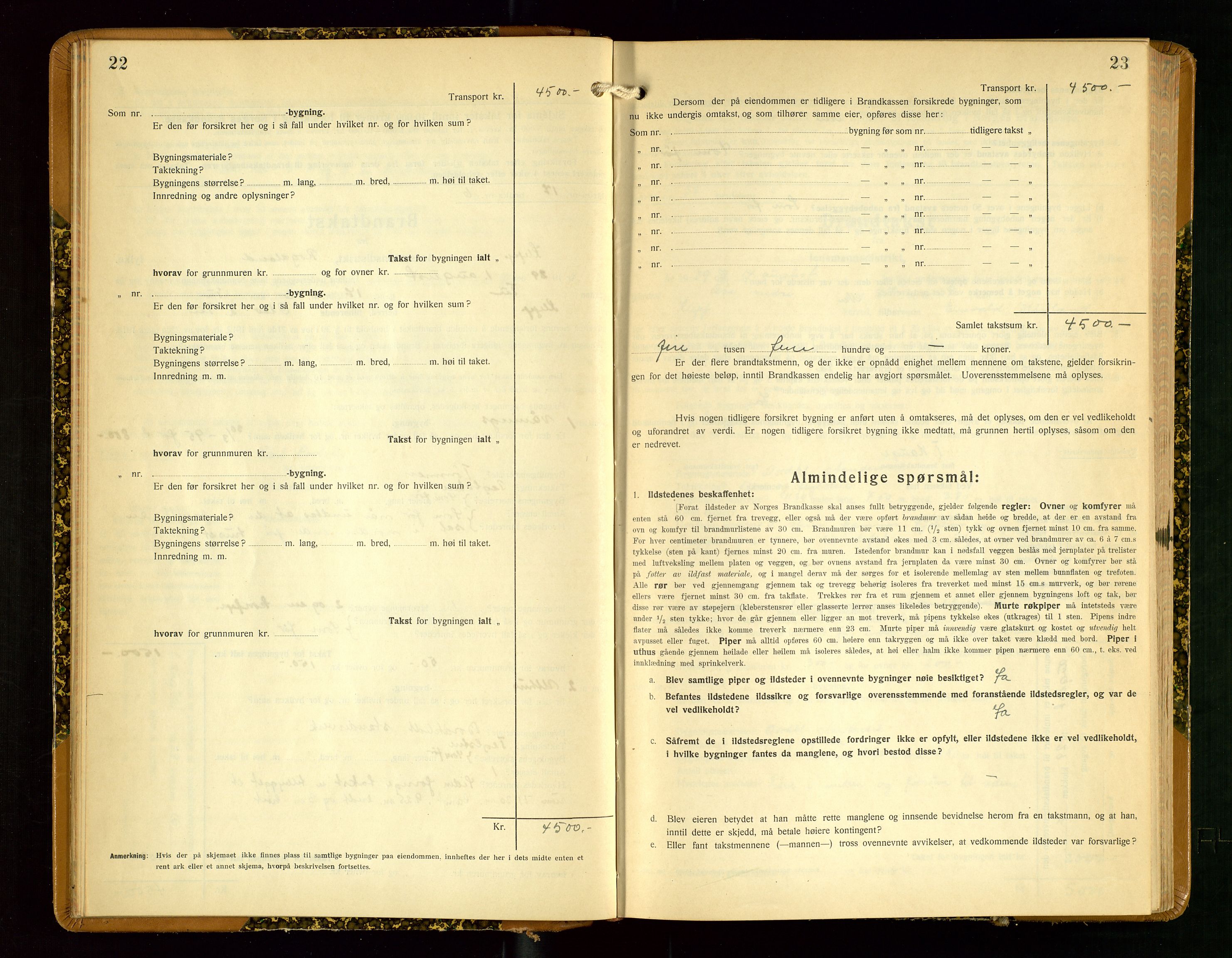 Klepp lensmannskontor, AV/SAST-A-100163/Goc/L0012: "Brandtakstprotokoll" m/register, 1929-1933, p. 22-23