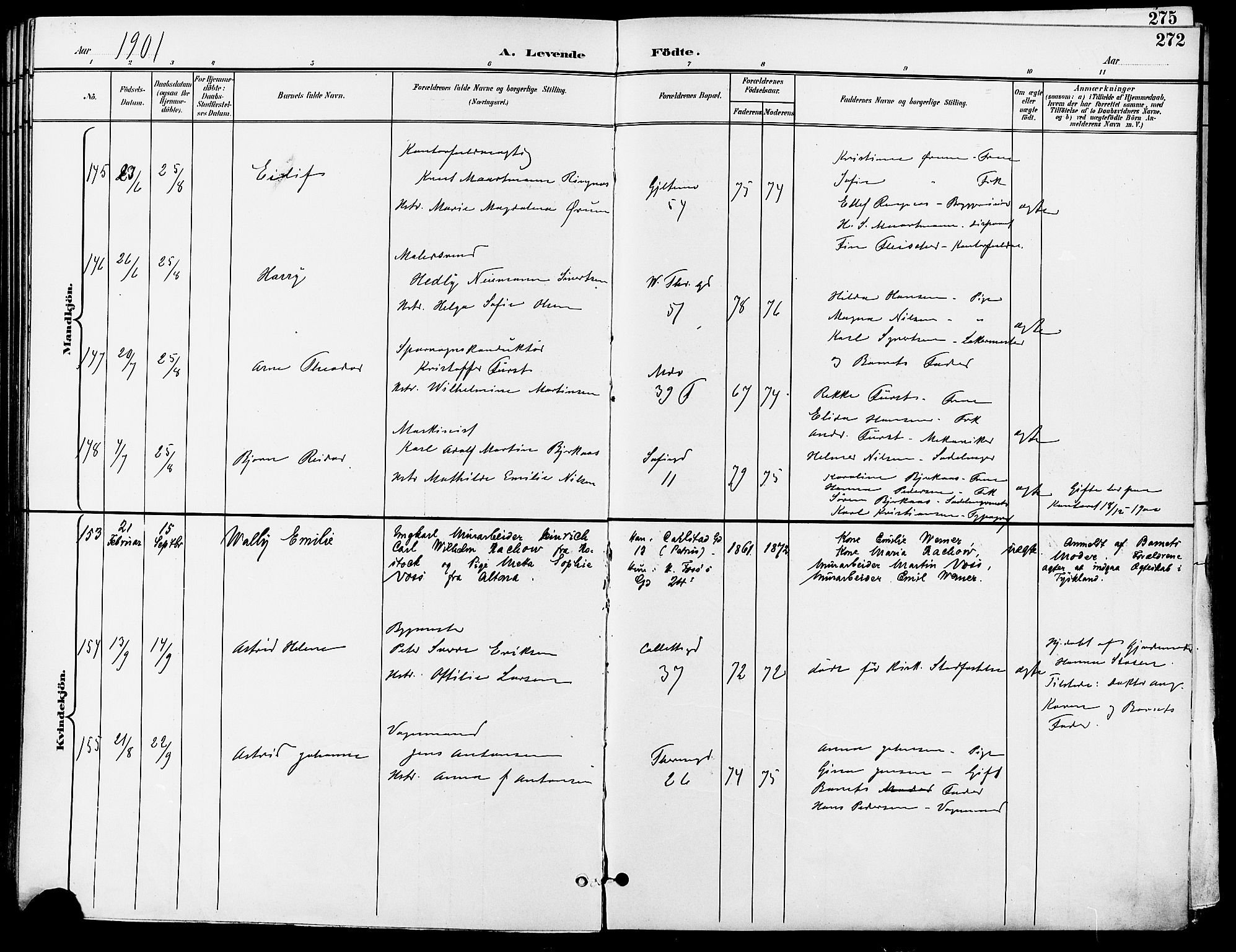 Gamle Aker prestekontor Kirkebøker, AV/SAO-A-10617a/F/L0011: Parish register (official) no. 11, 1896-1901, p. 272